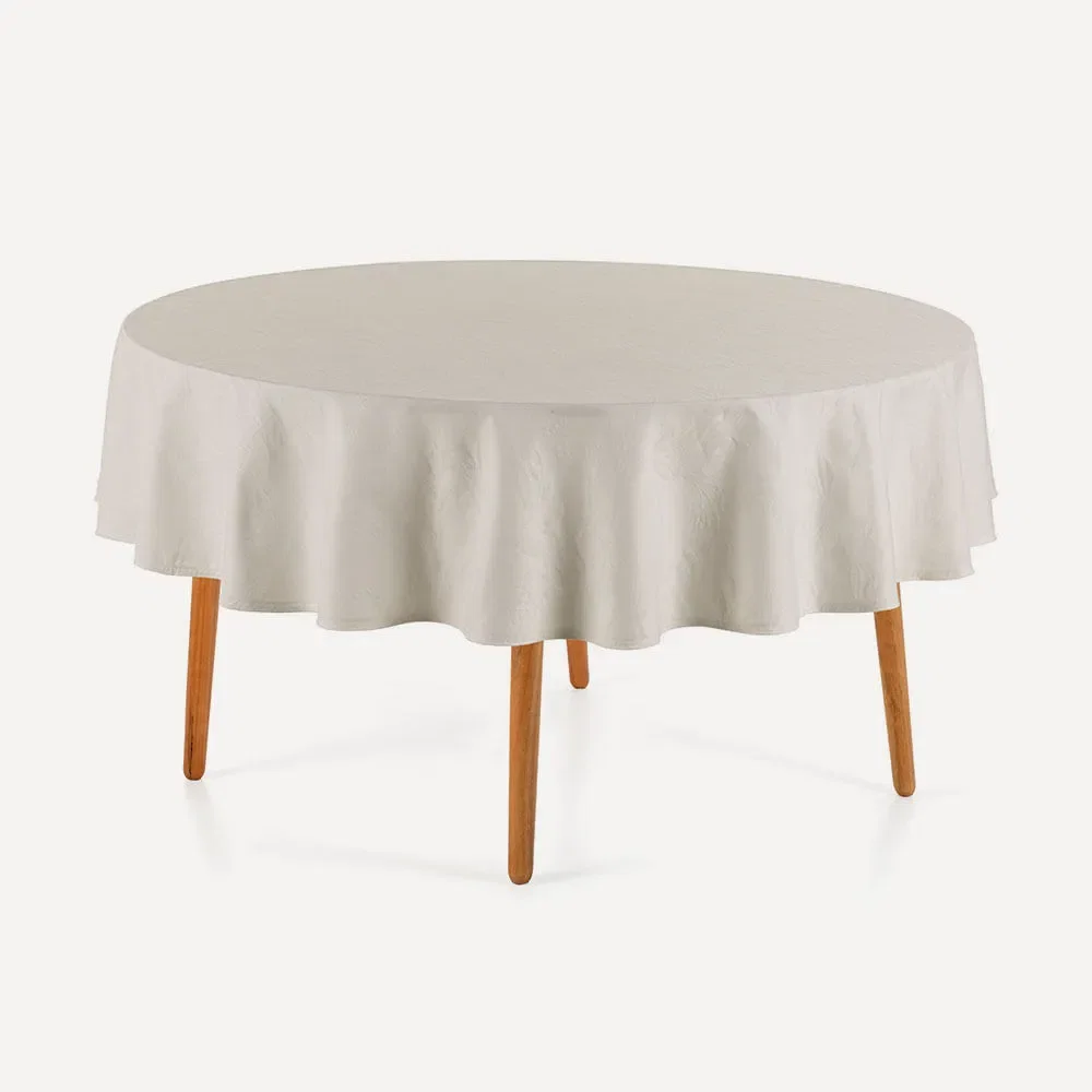 Toalha de Mesa Redonda 4 Lugares Katherine Branco — imagem 1