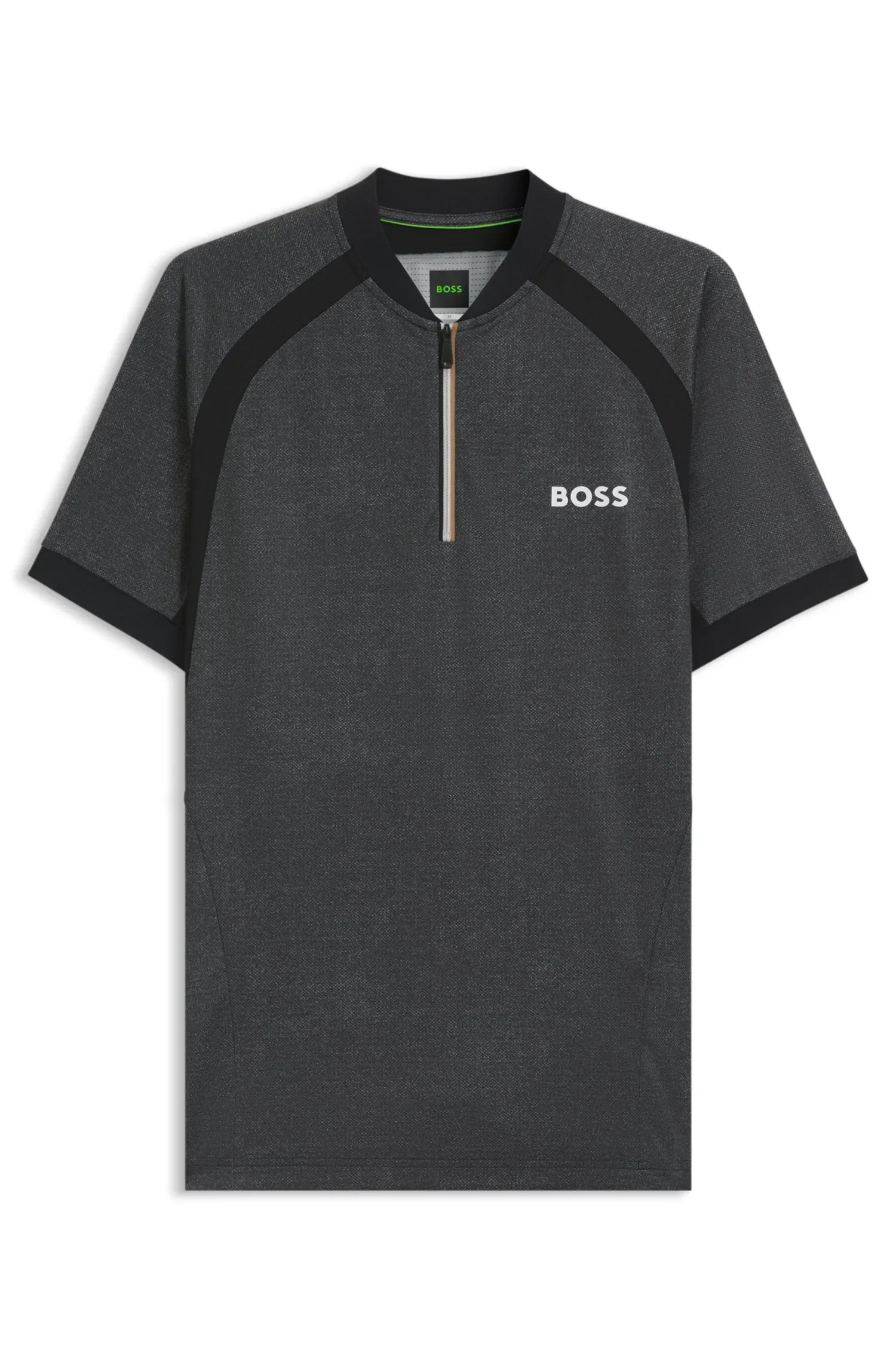 Polo Slim Fit Com Gola De Ziper Em Malha De Jersey — imagem 1
