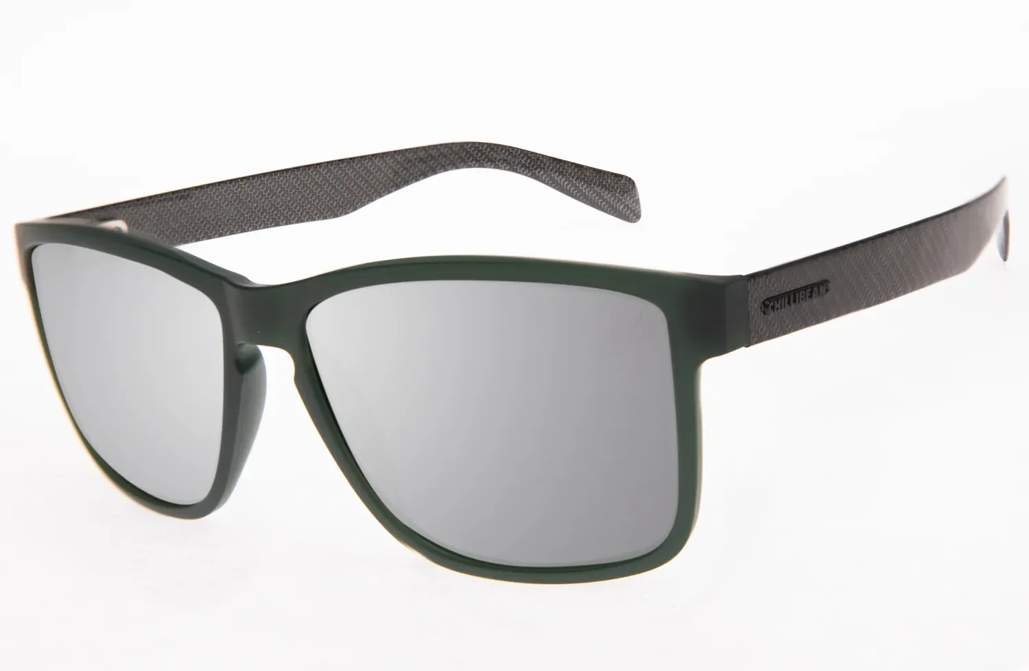 Óculos De Sol Masculino Chilli Beans Bossa Nova Polarizado Prata Verde — imagem 1