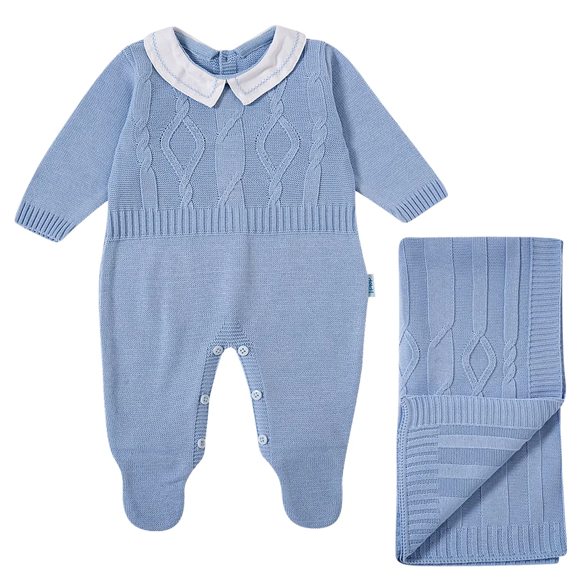 Macacão Com Manta Bebê Saída Maternidade Tricot Tip Top — imagem 1