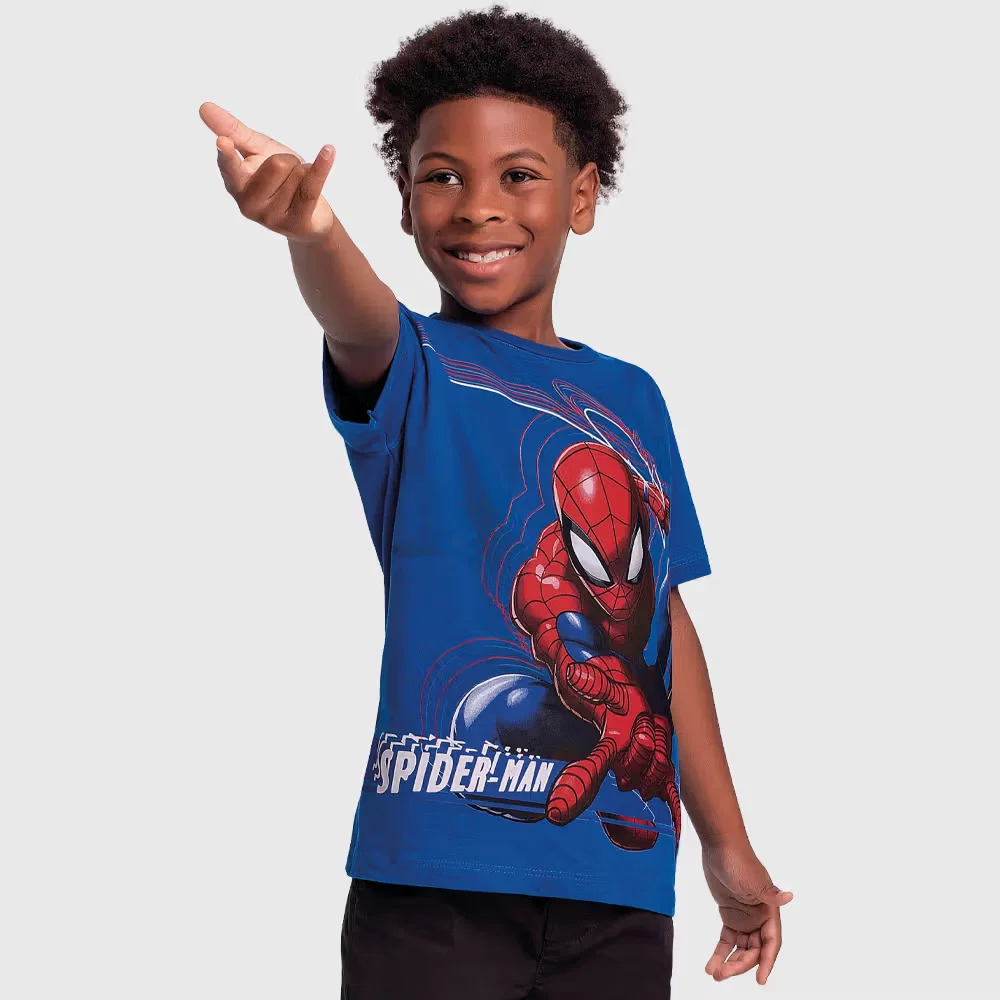Camiseta Spider-Man com silk em relevo 3D
