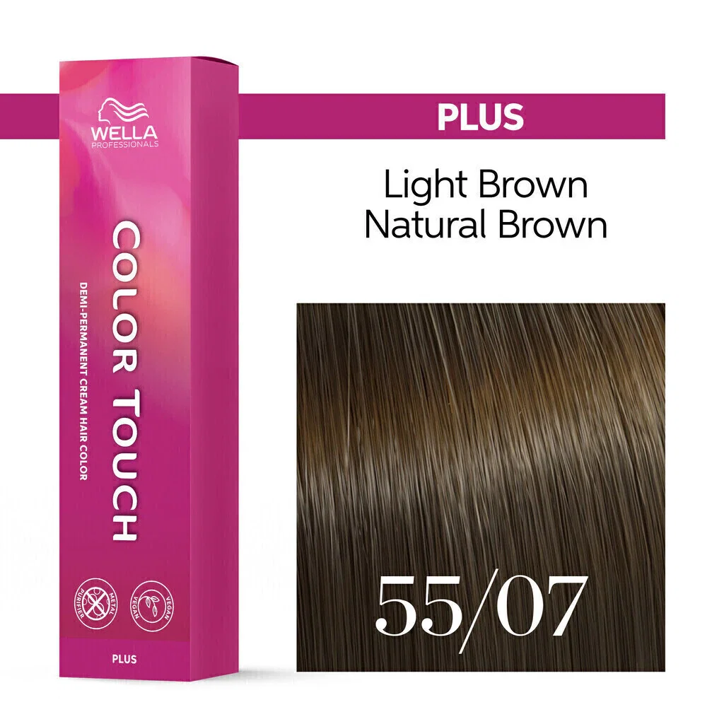 Tonalizante Wella Color Touch Plus 55/07 Castanho Claro Intenso Natural Marrom