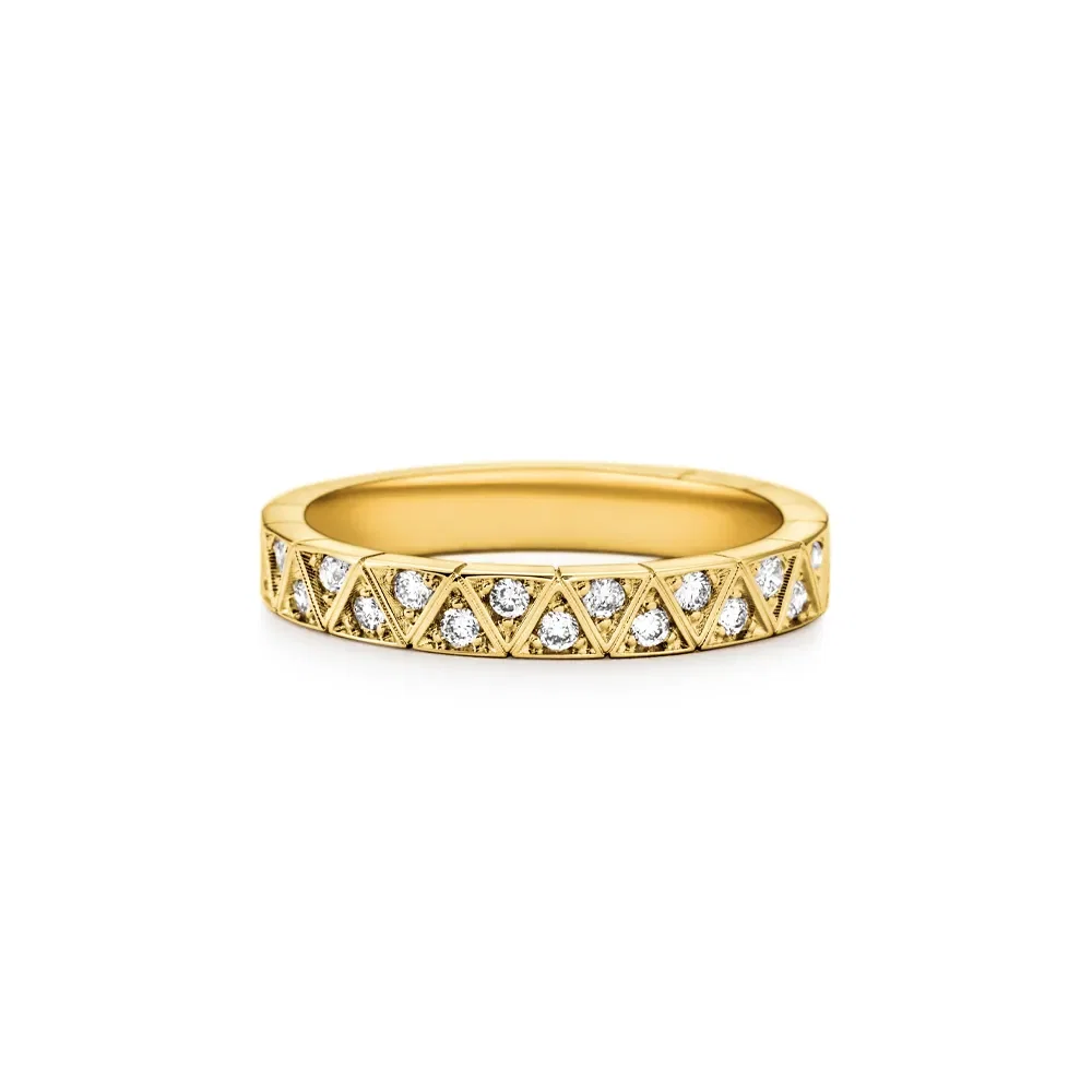 Aliança Icona em Ouro Amarelo 18k com Diamantes 0,32ct, 3mm