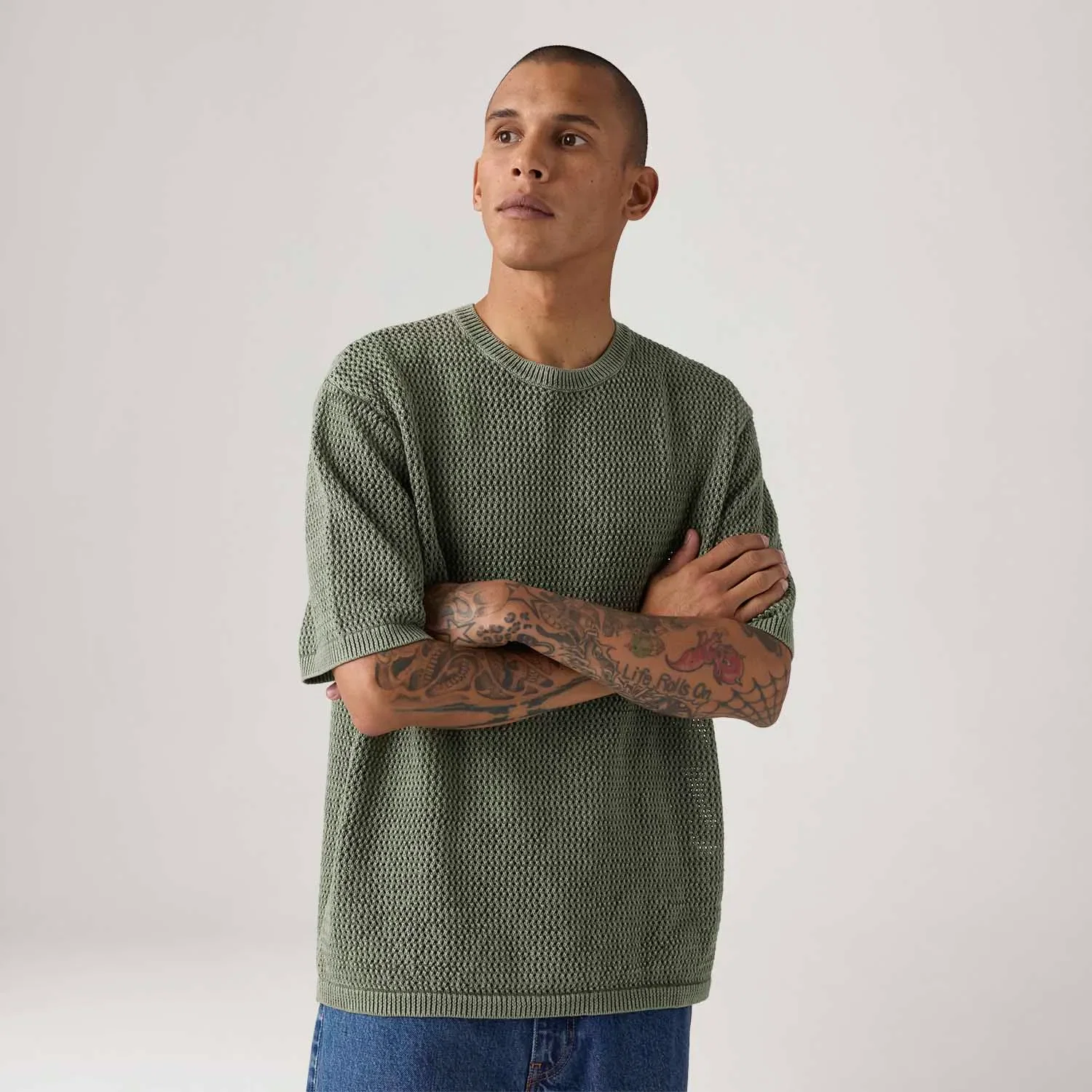 Camiseta Levi's® Stinson Manga Curta Verde Oliva — imagem 1
