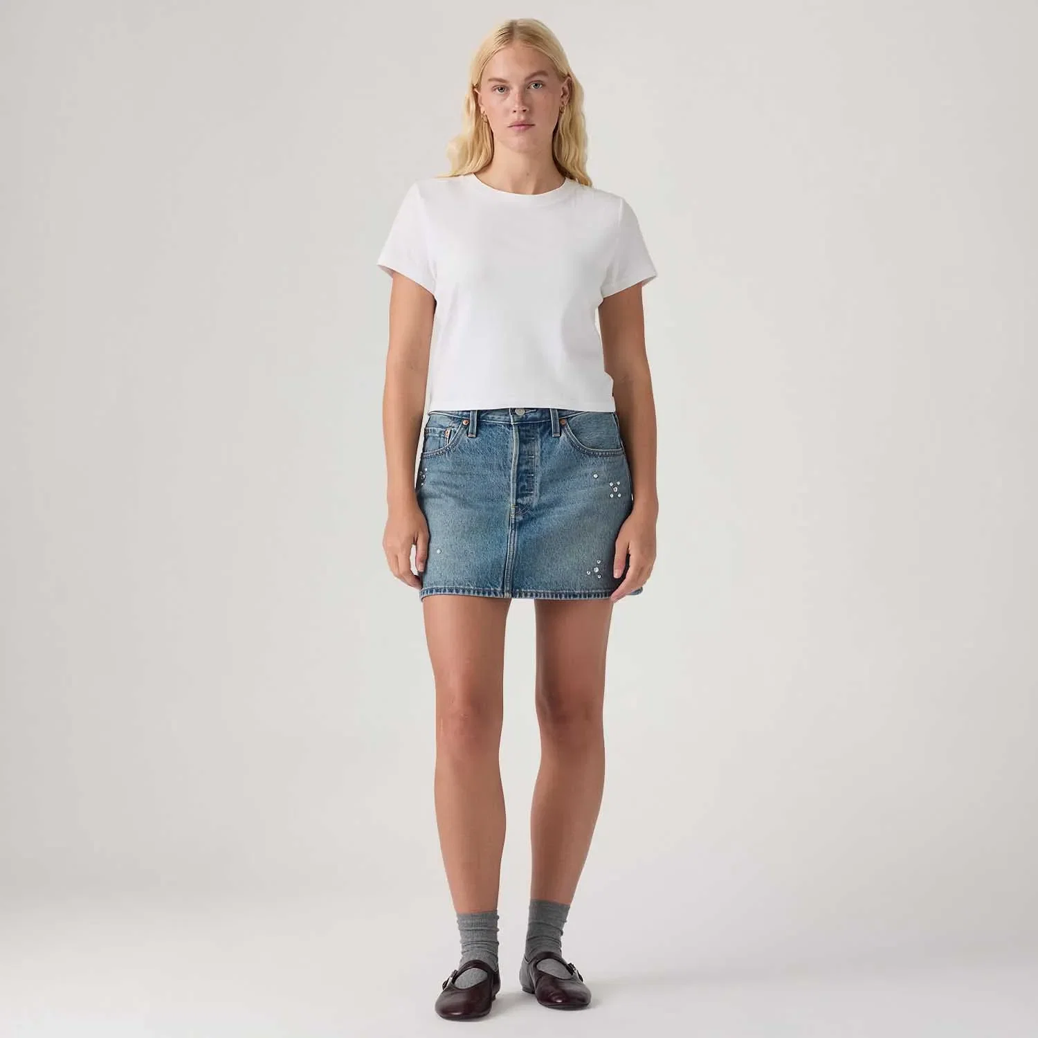 Saia Jeans Levi's® Icon Lavagem Média