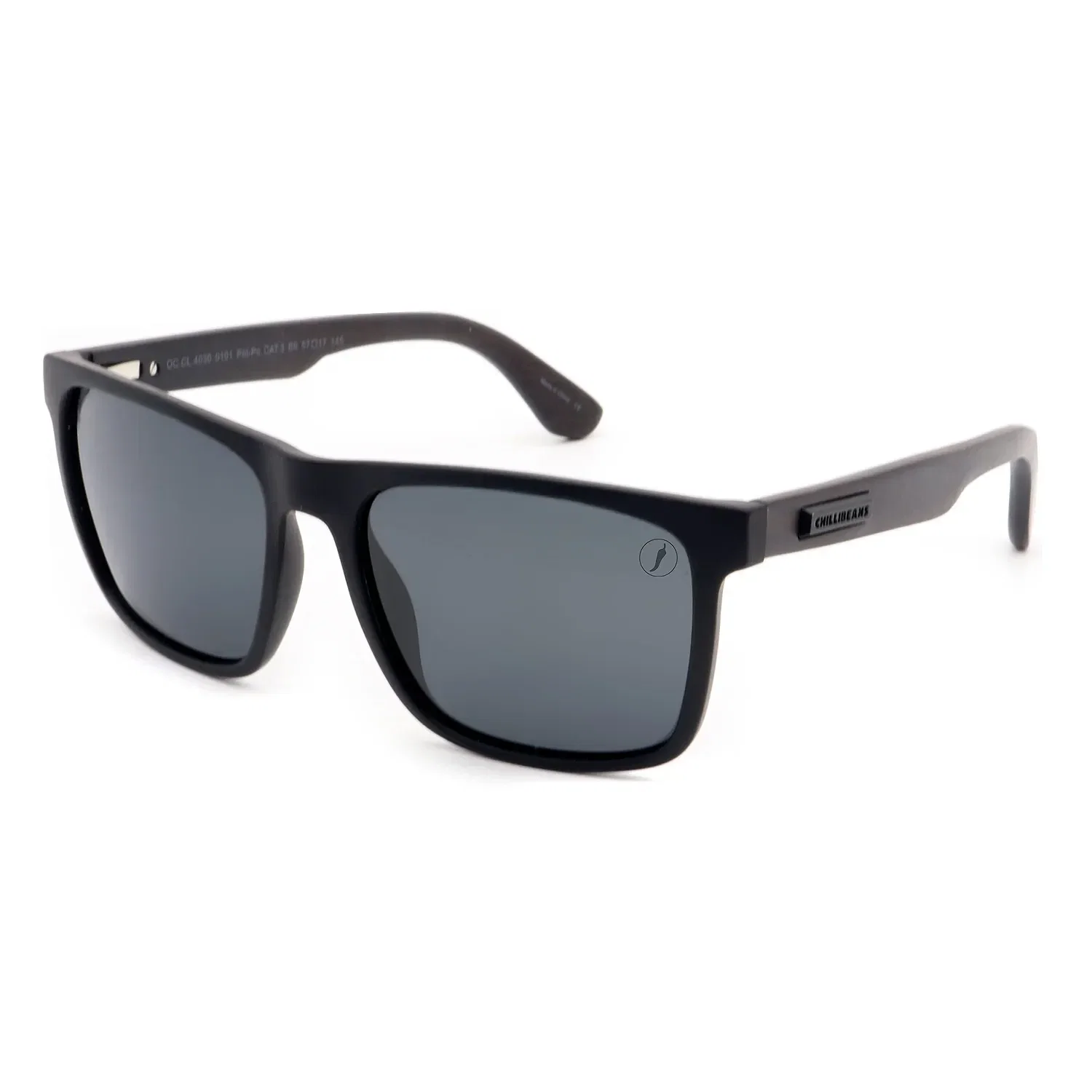 Óculos de Sol Masculino Chilli Beans Quadrado Madeira Polarizado Preto — imagem 1