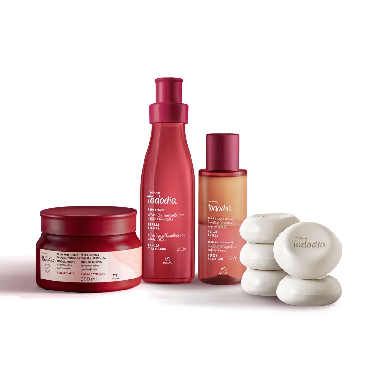 Kit Hidratação Intensa e Perfumação Natura Tododia Cereja e Avelã (4 produtos) — imagem 1