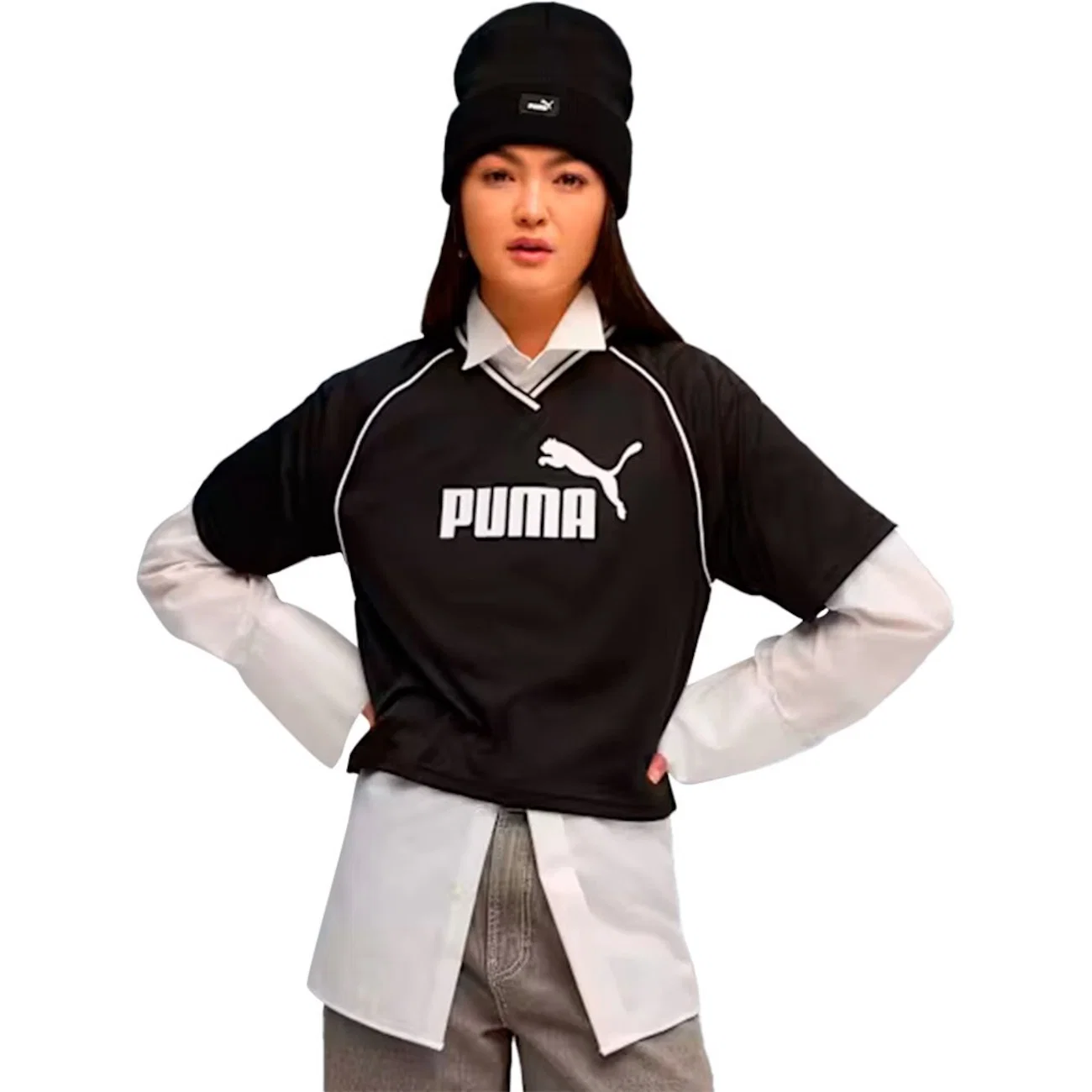 Blusa Cropped Feminina Puma Essentials Relaxed Football Jersey