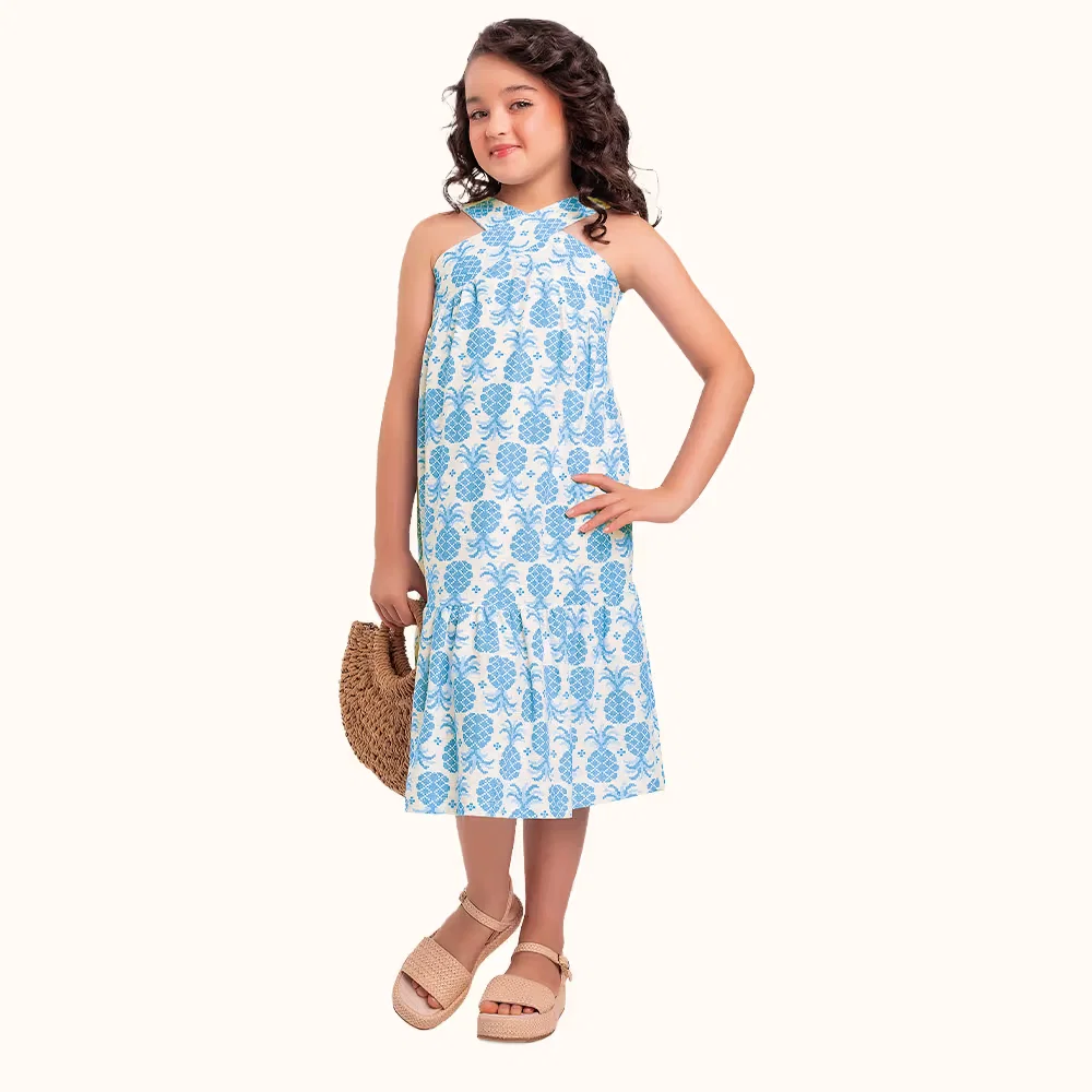 Vestido midi em malha florence abacaxi — imagem 1