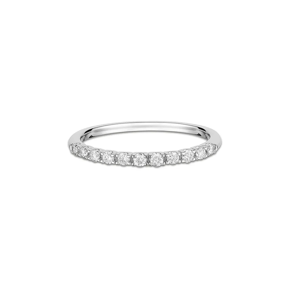 Meia Aliança Eternity em Ouro Branco 18k com Diamantes 0,22 ct — imagem 1