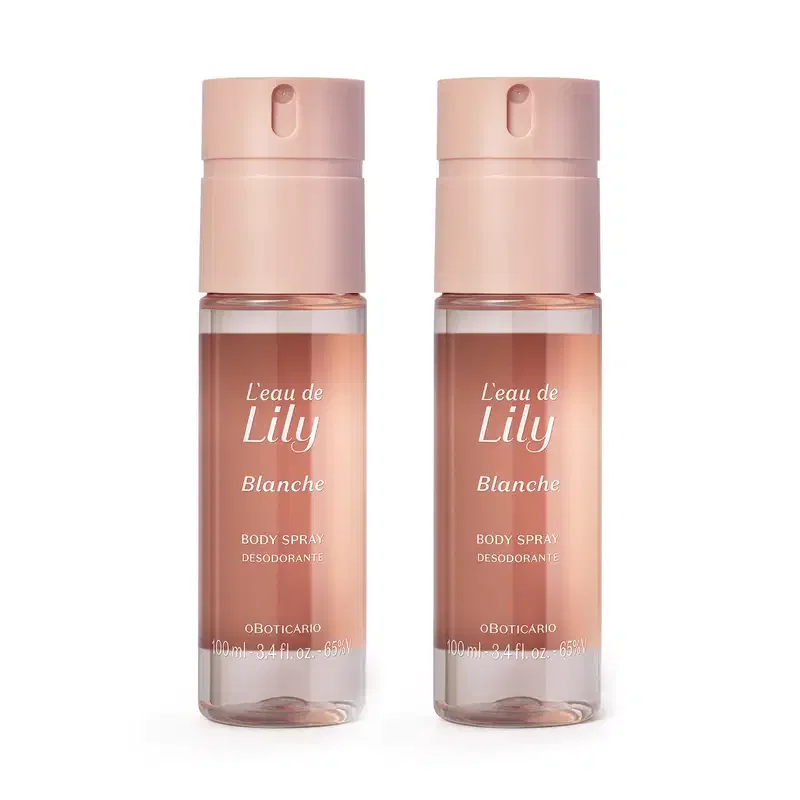 Combo Body Spray L’eau de Lily Blanche 100ml (2 itens)