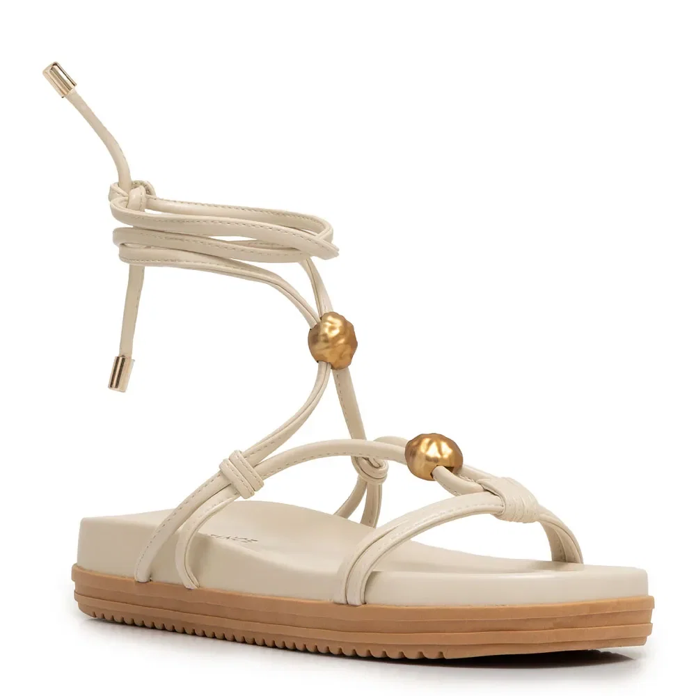 Papete Off White com Tiras de Amarração — imagem 1