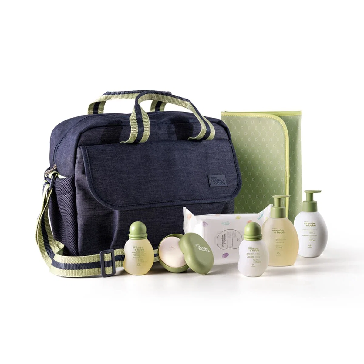 Conjunto Mamãe e Bebê com bolsa e trocador (7 produtos)