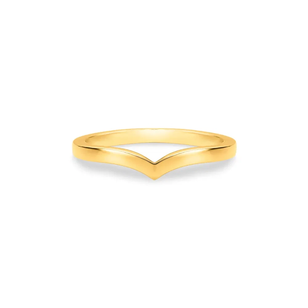 Anel Life Coroa Lisa em Prata 925 com Banho de Ouro Amarelo 18k