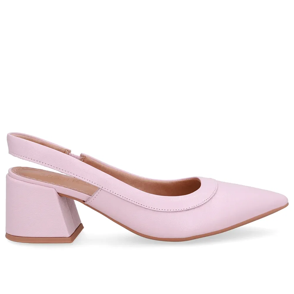 Slingback Rosa Salto Bico Fino — imagem 1
