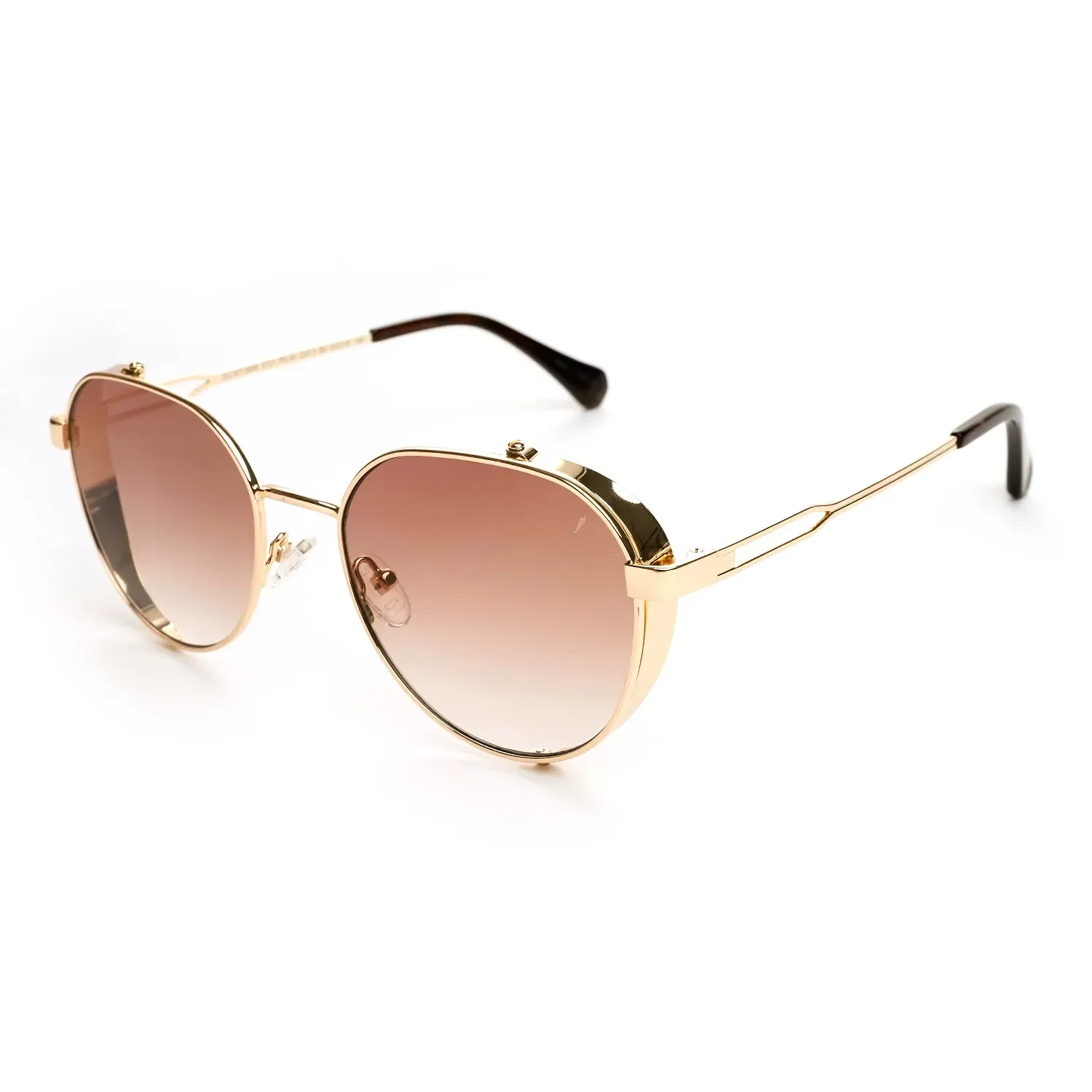 Óculos de Sol Masculino Chilli Beans Redondo Flap Dourado — imagem 1