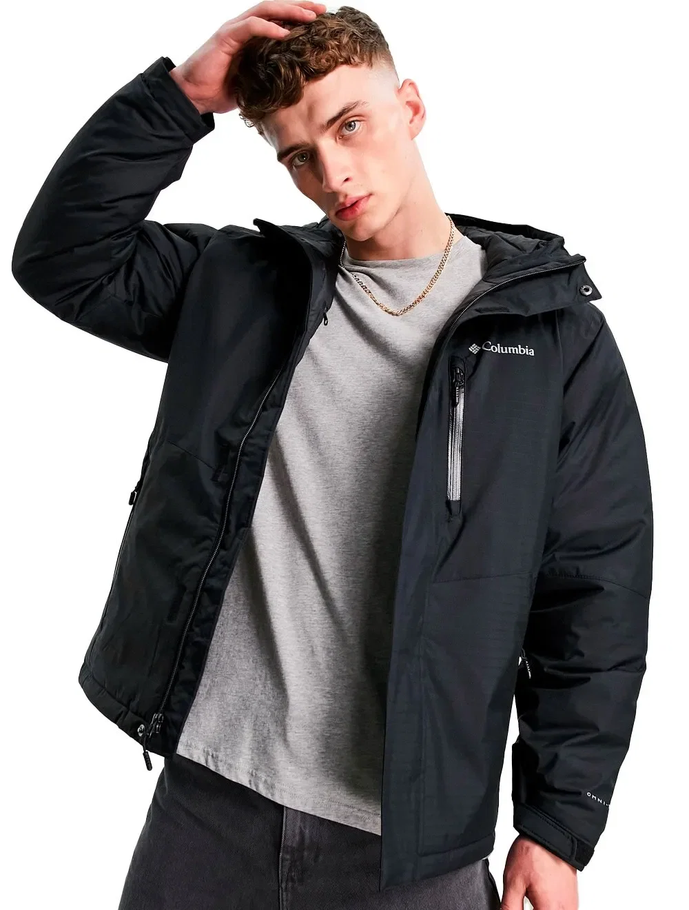 Jaqueta Columbia Masculina Hoodie Oak Harbor Insulated Preta — imagem 1