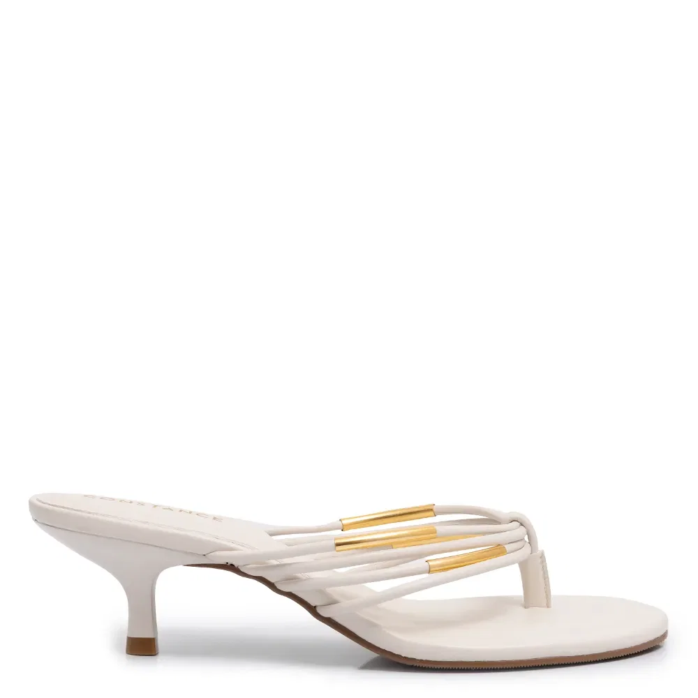 Tamanco Off White Enfeites Metal — imagem 1