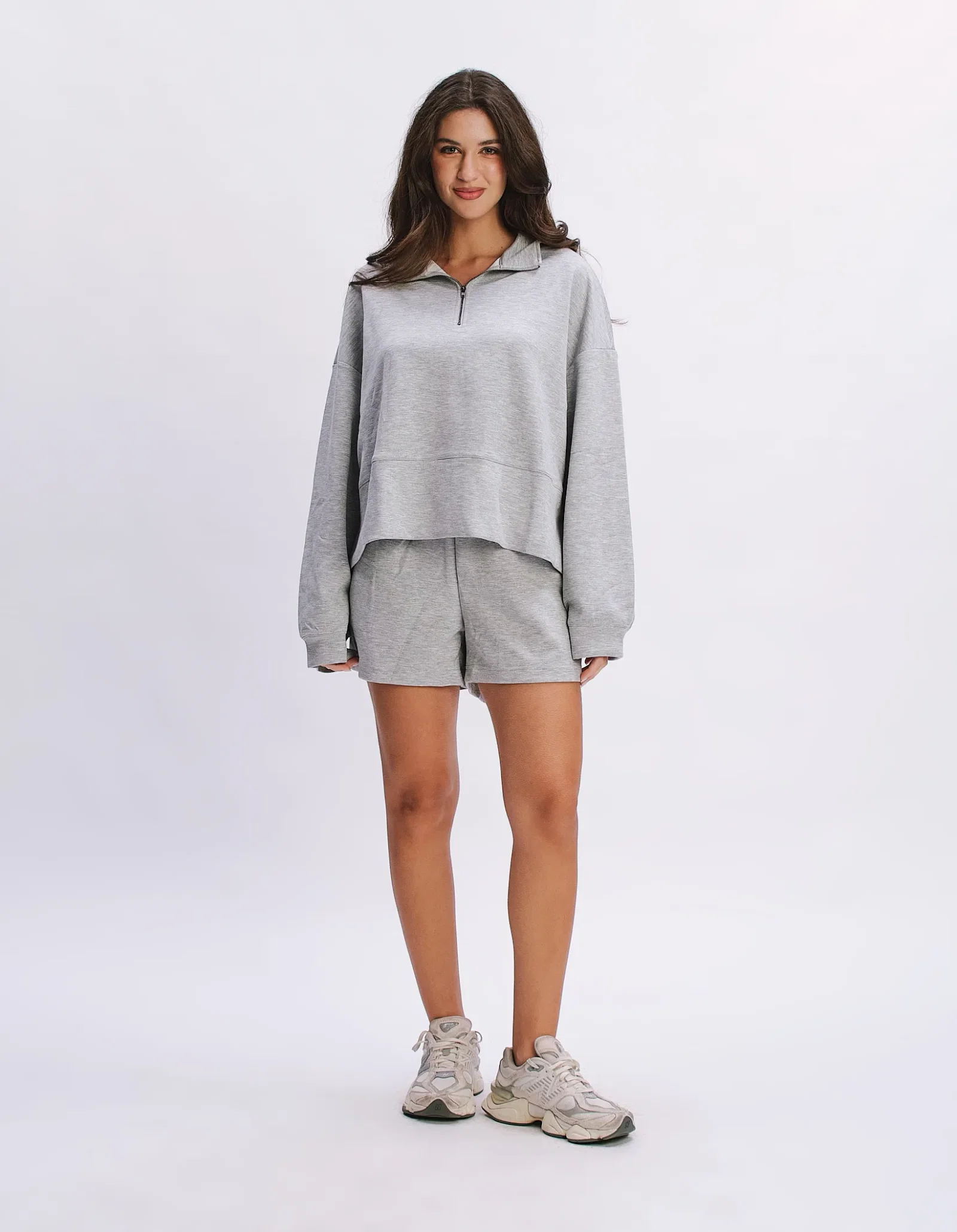 Conjunto Casaco e Short - Cinza