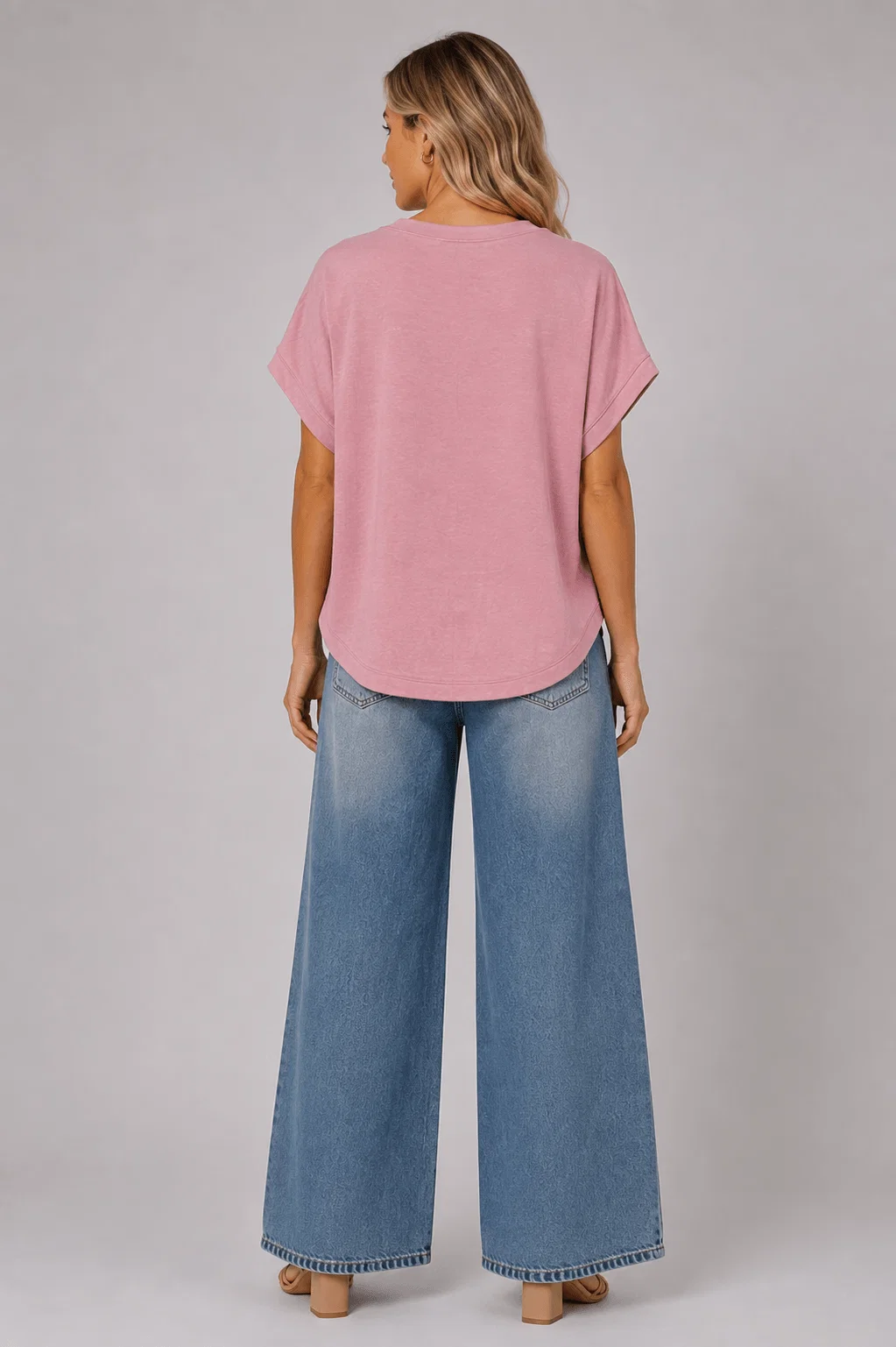 Blusa Ampla Detalhe Recortes - Rosa