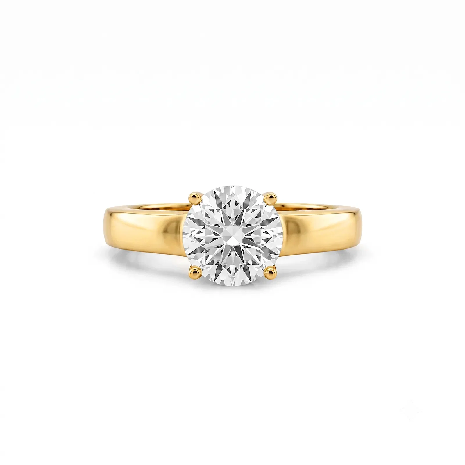 Anel Solitário Forever em Ouro Amarelo 18k com 1ct de Diamante