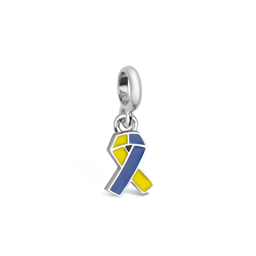 Pingente Life Fita Síndrome de Down em Prata 925 com Esmalte — imagem 1