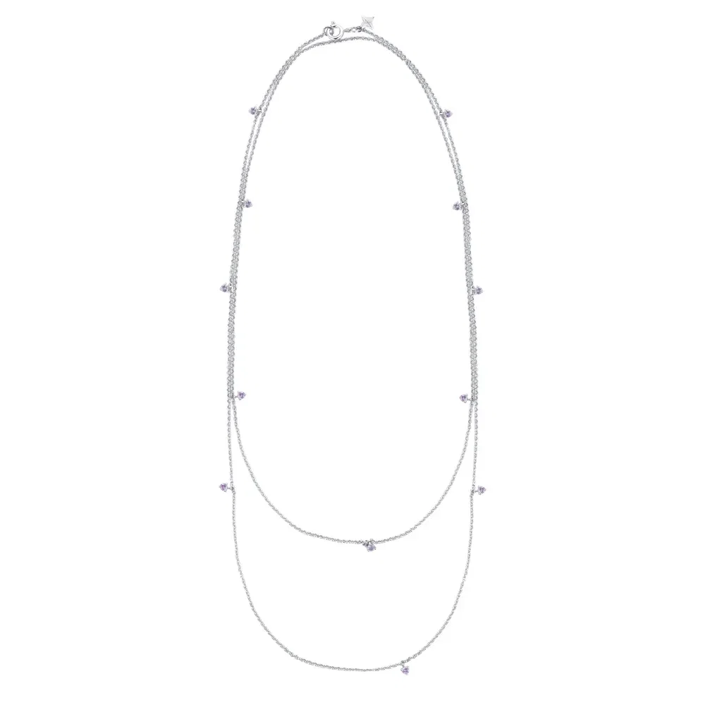 Colar Life Luna em Prata 925 com Ametista, 65cm — imagem 1
