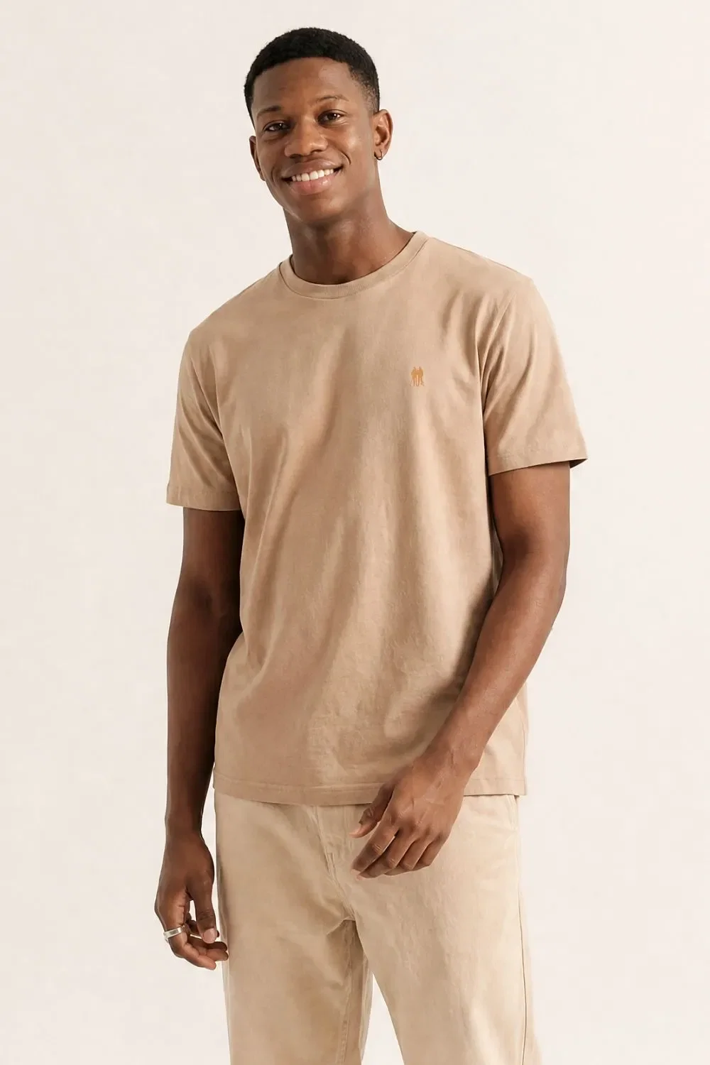 Camiseta Básica Confortável Polo Wear Bege Médio