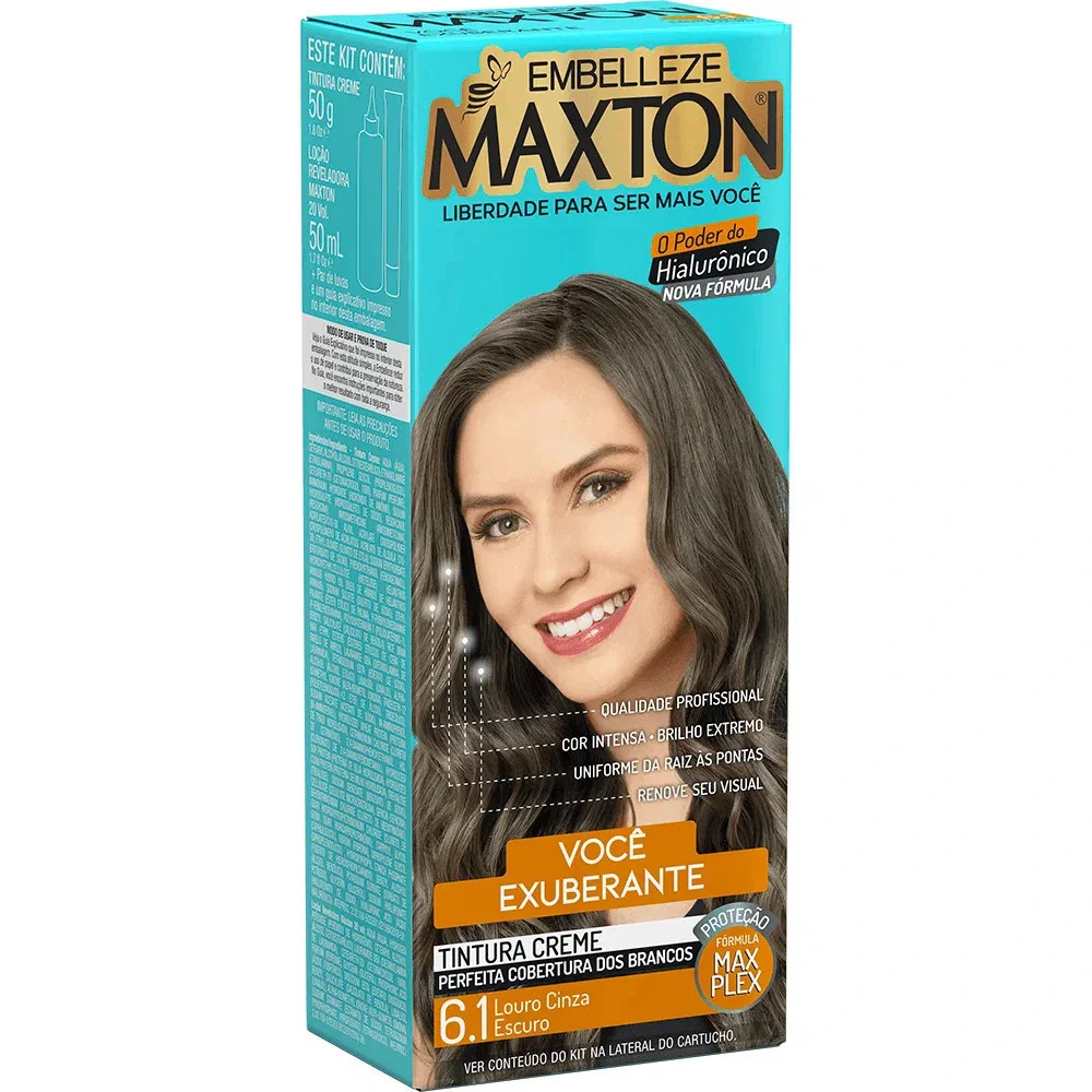 Tintura Maxton 6.1 Louro Cinza Escuro
