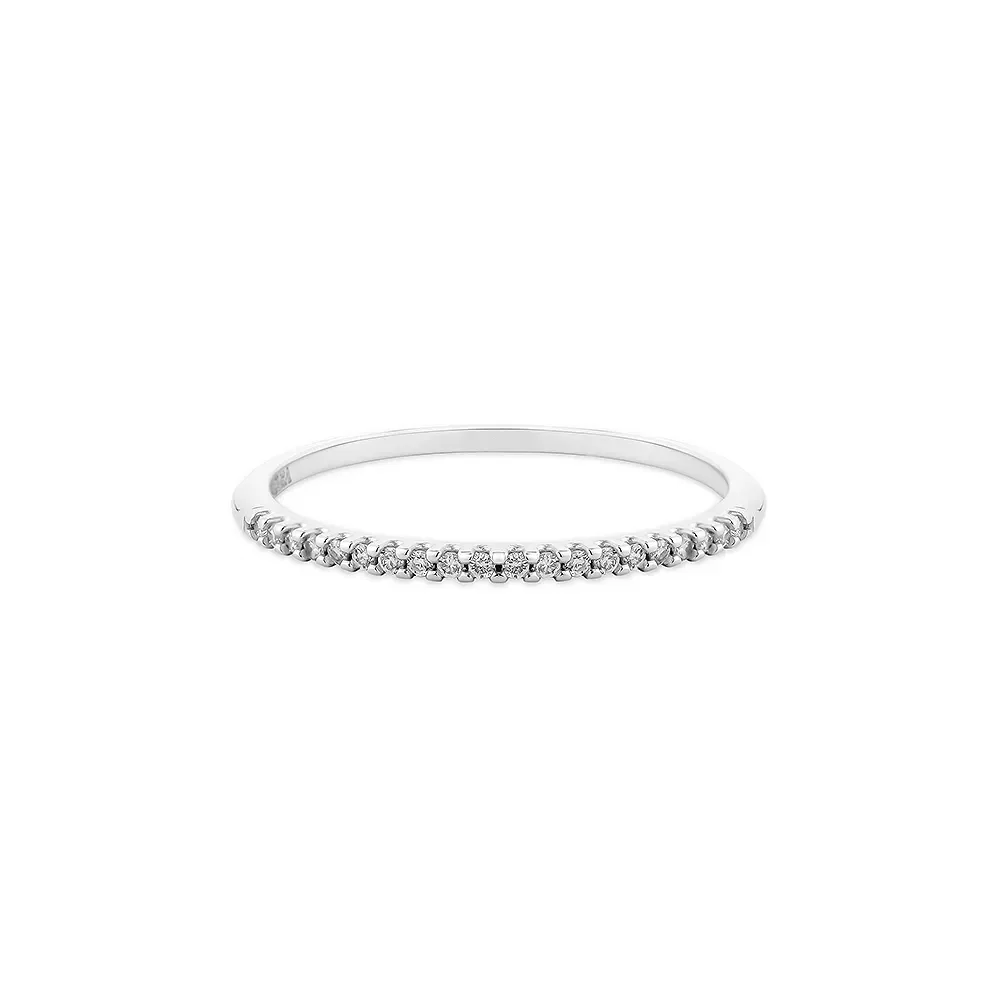 Meia Aliança Eternity em Ouro Branco 18k com Diamantes 0,08 ct — imagem 1