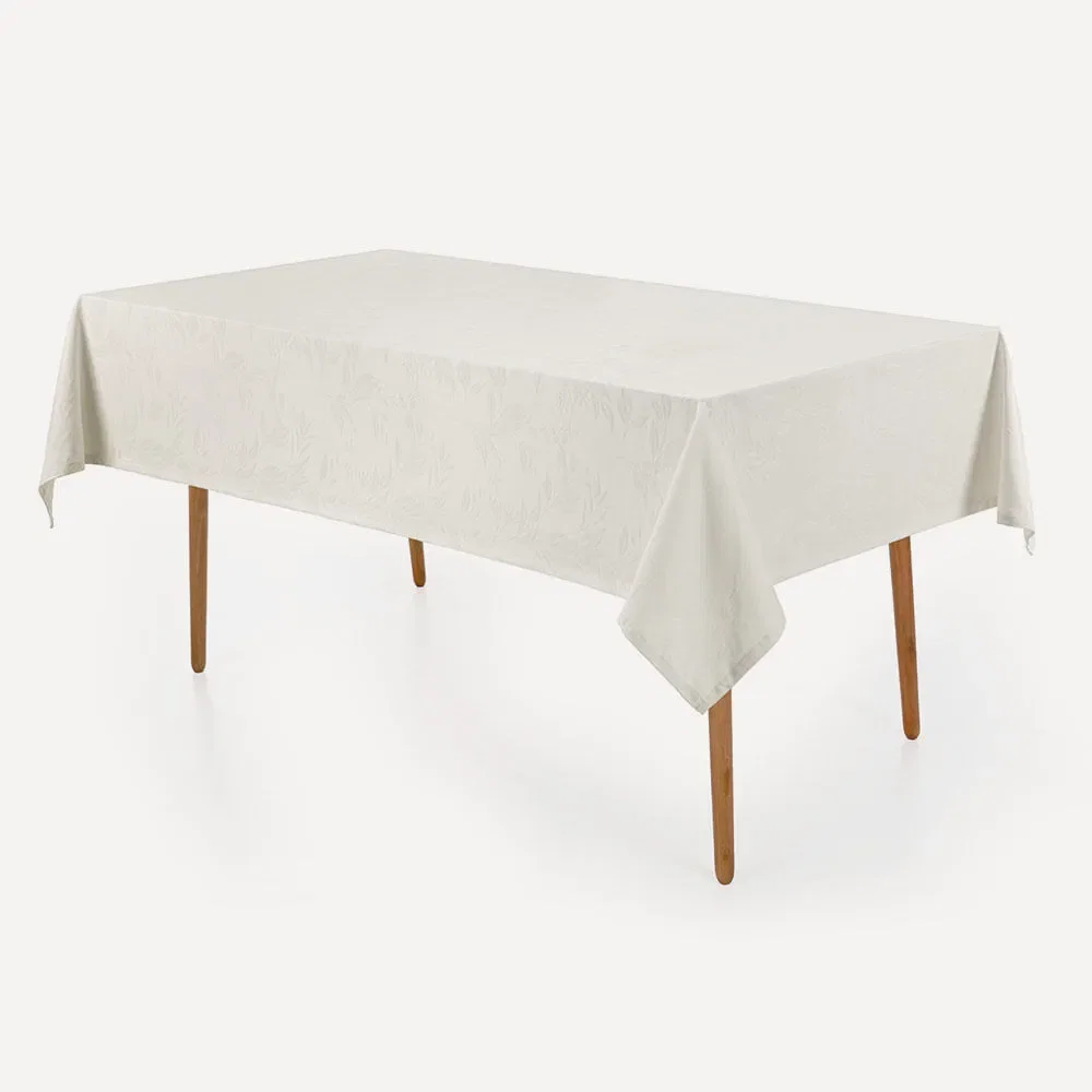Toalha de Mesa Retangular 6 Lugares Anti Mancha Katherine Pérola — imagem 1