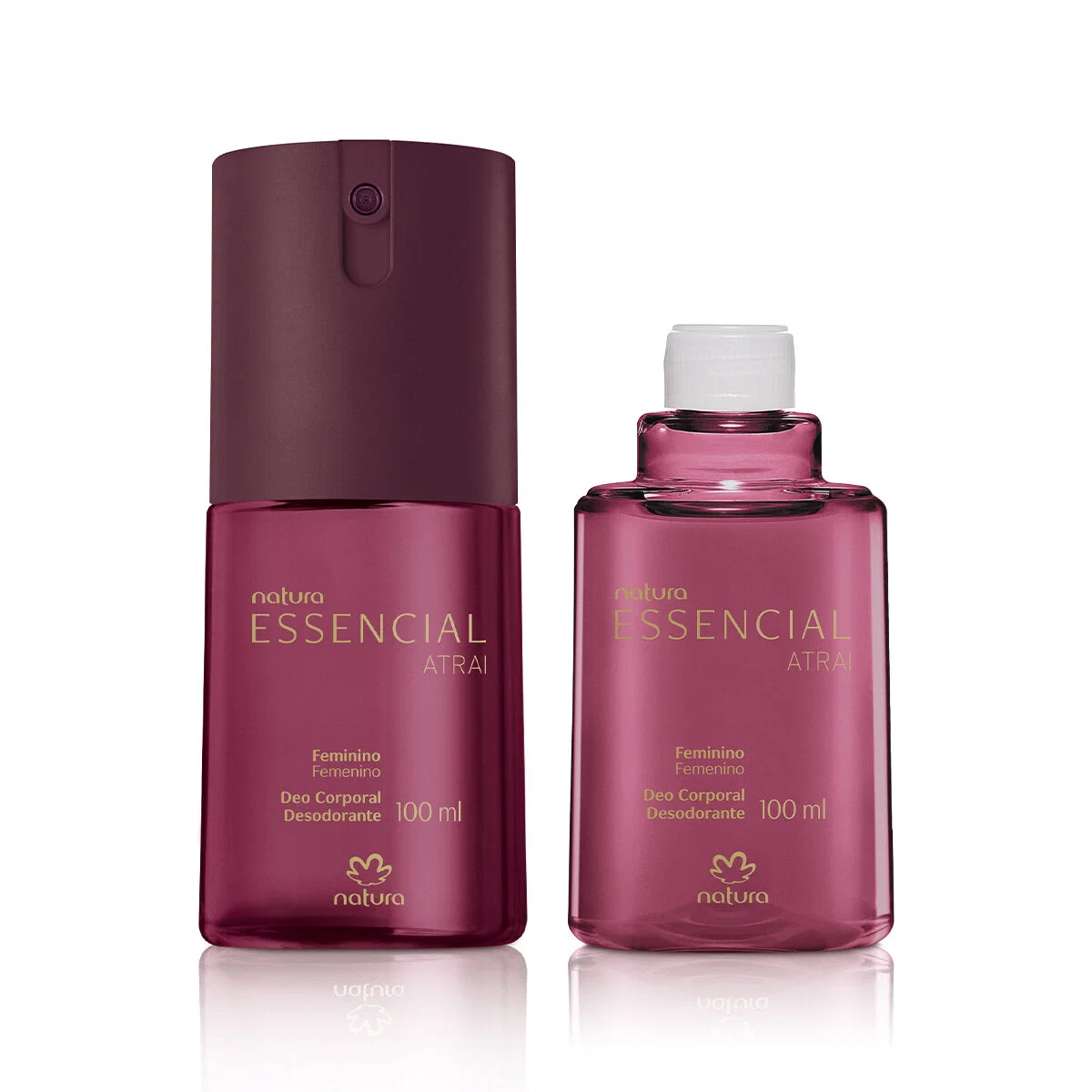 Kit Desodorante Corporal Essencial Atrai Feminino com Refil 2 un de 100 ml