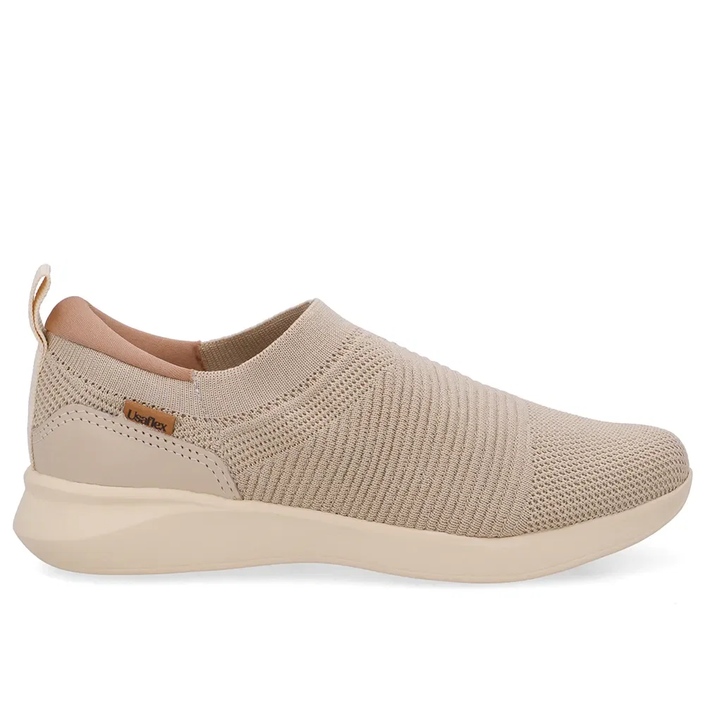 Tênis Slip On Tricot Bege