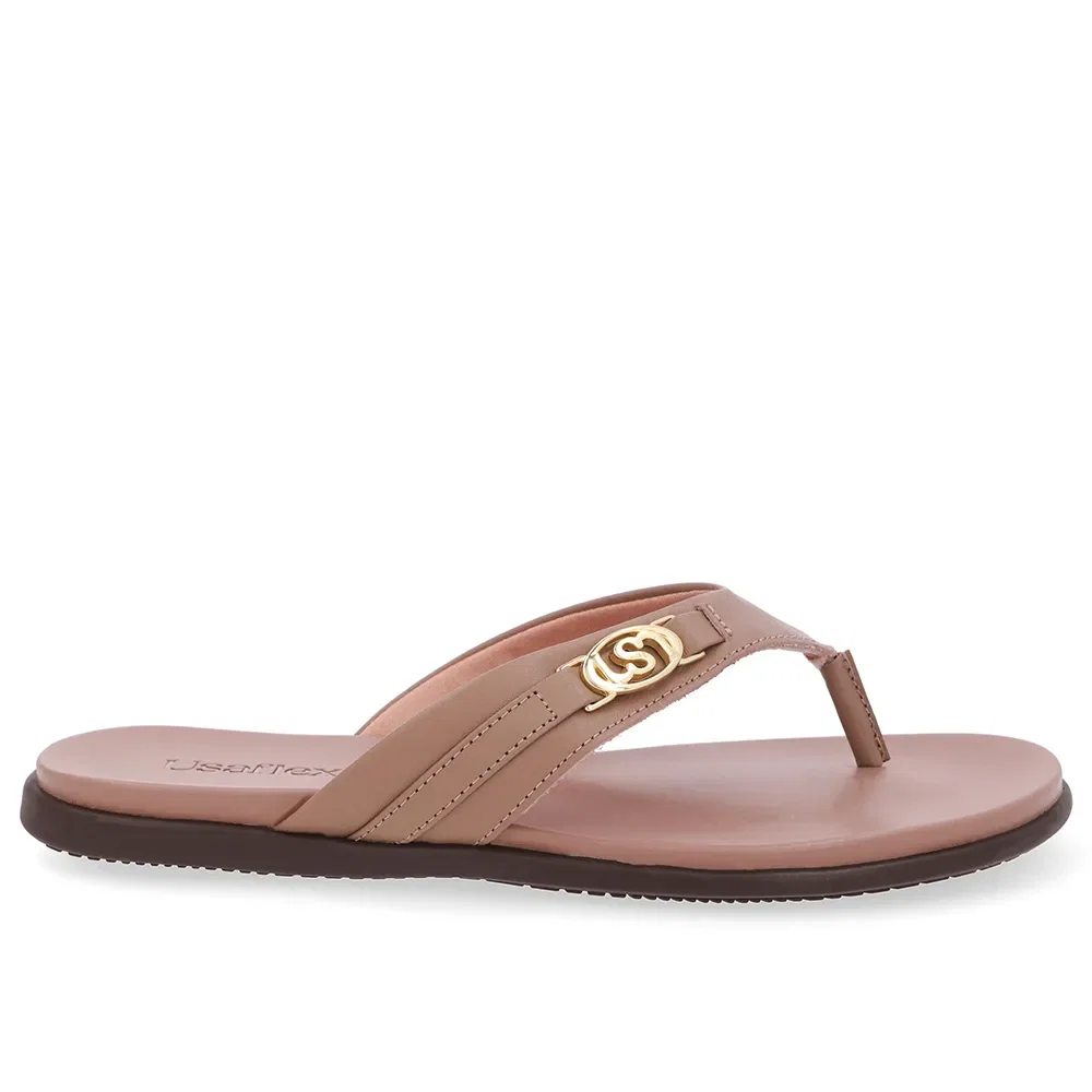 Chinelo Tira Couro Marrom Monograma — imagem 1