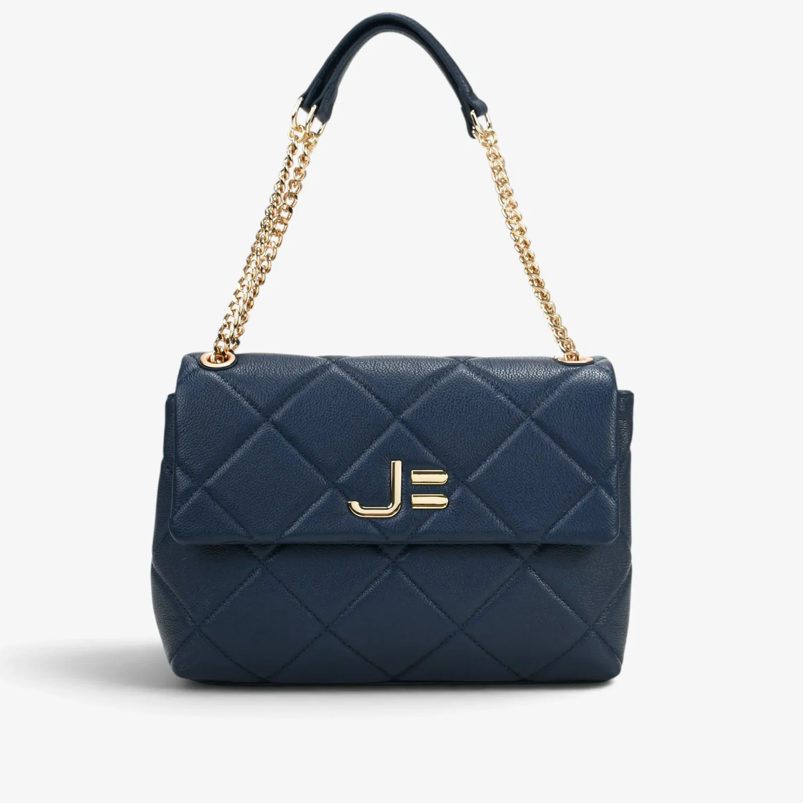 Bolsa De Ombro Marinho Matelassê Couro