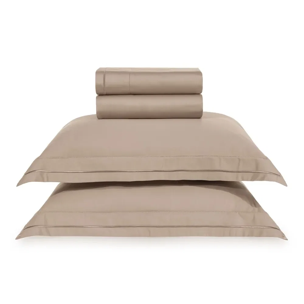 Jogo de Cama 400 Fios Cetim Bravelli Nocciola / Legno