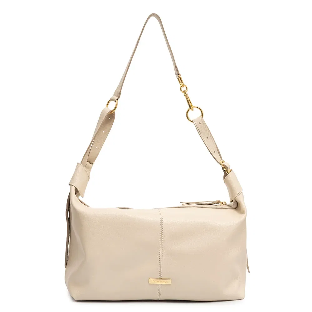 Bolsa Ombro Couro Mosquetão Off White — imagem 1