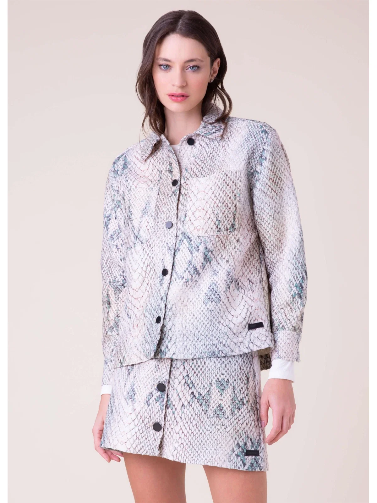 Camisa Tweed Python Areia
