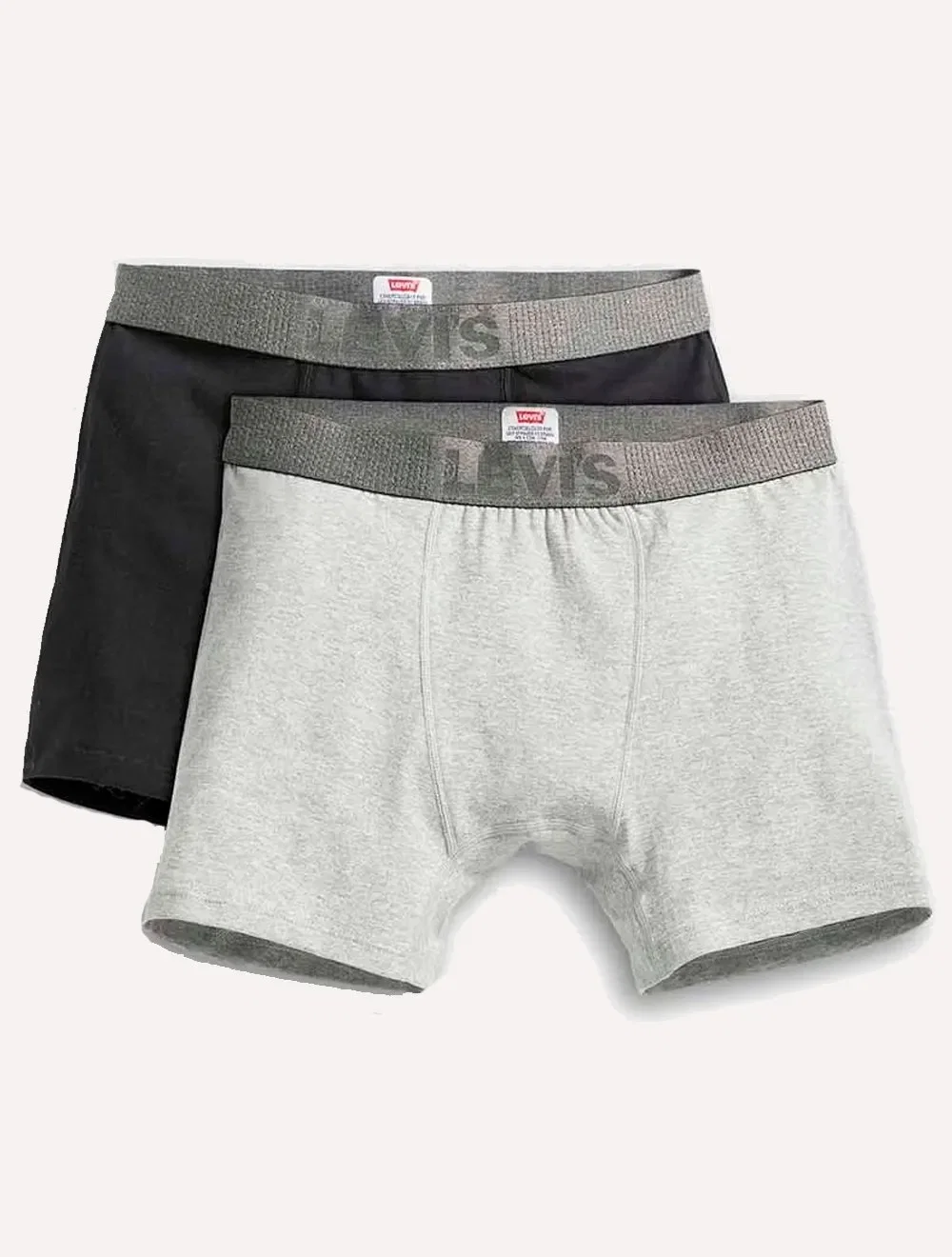 Cueca Levis Masculina Boxer Brief Seasonal Plain Preta / Cinza Pack 2UN