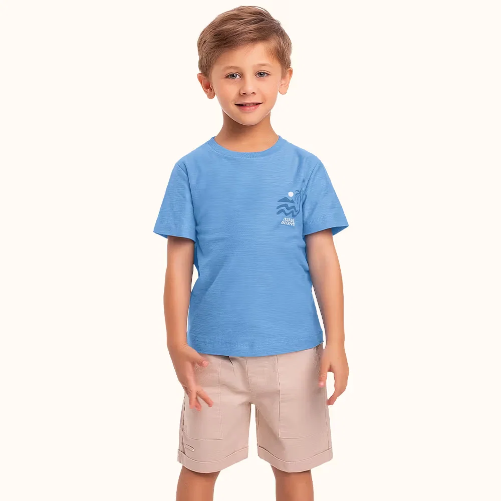 Camiseta tropical em meia malha flamê — imagem 1