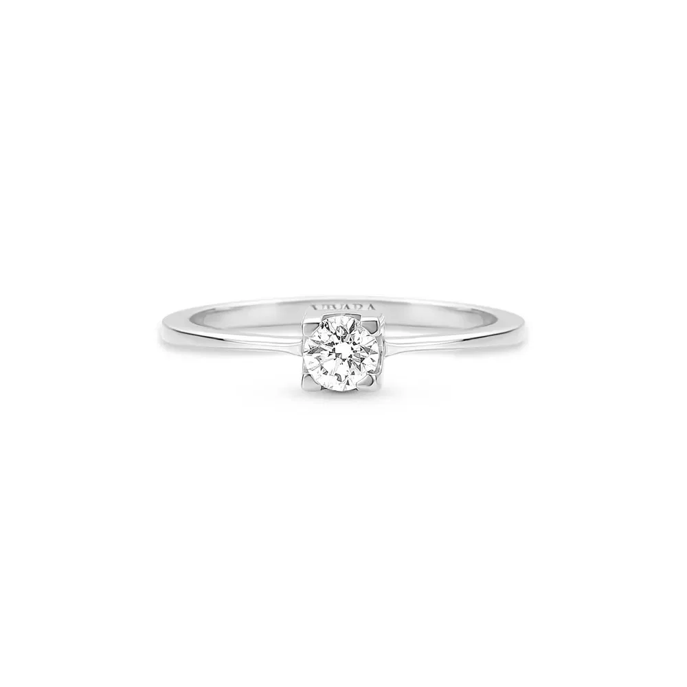 Anel Solitário Forever em Ouro Branco 18k com 0,19ct de Diamante — imagem 1