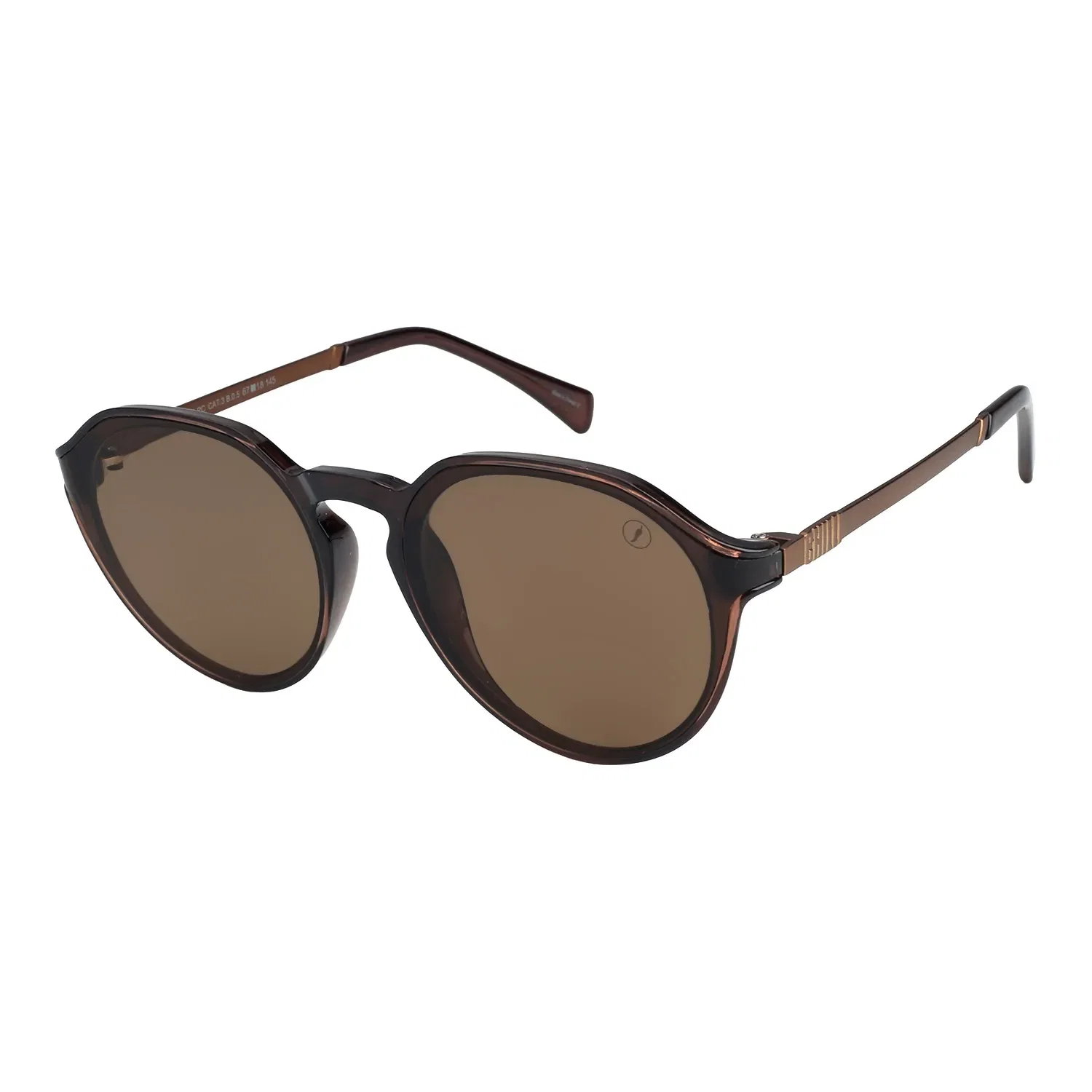 Óculos de Sol Unissex Bended Lenses Redondo Marrom — imagem 1