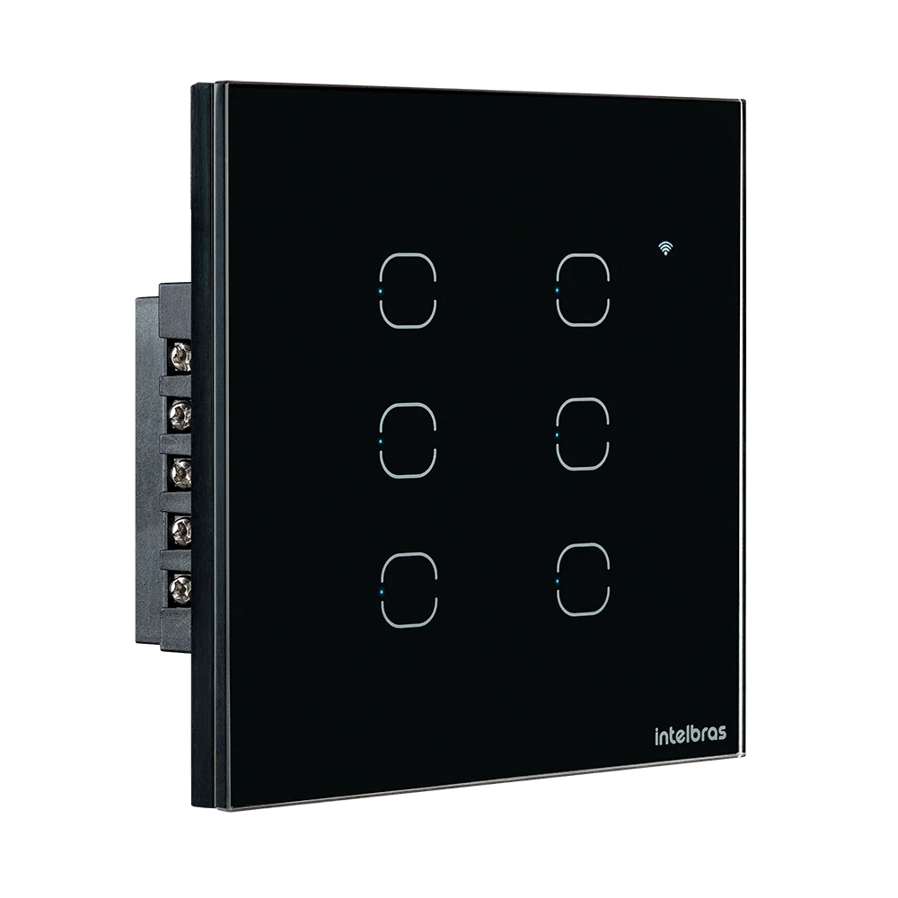 Interruptor Touch WI-FI 6 Teclas EIW 1006 Preto Intelbras