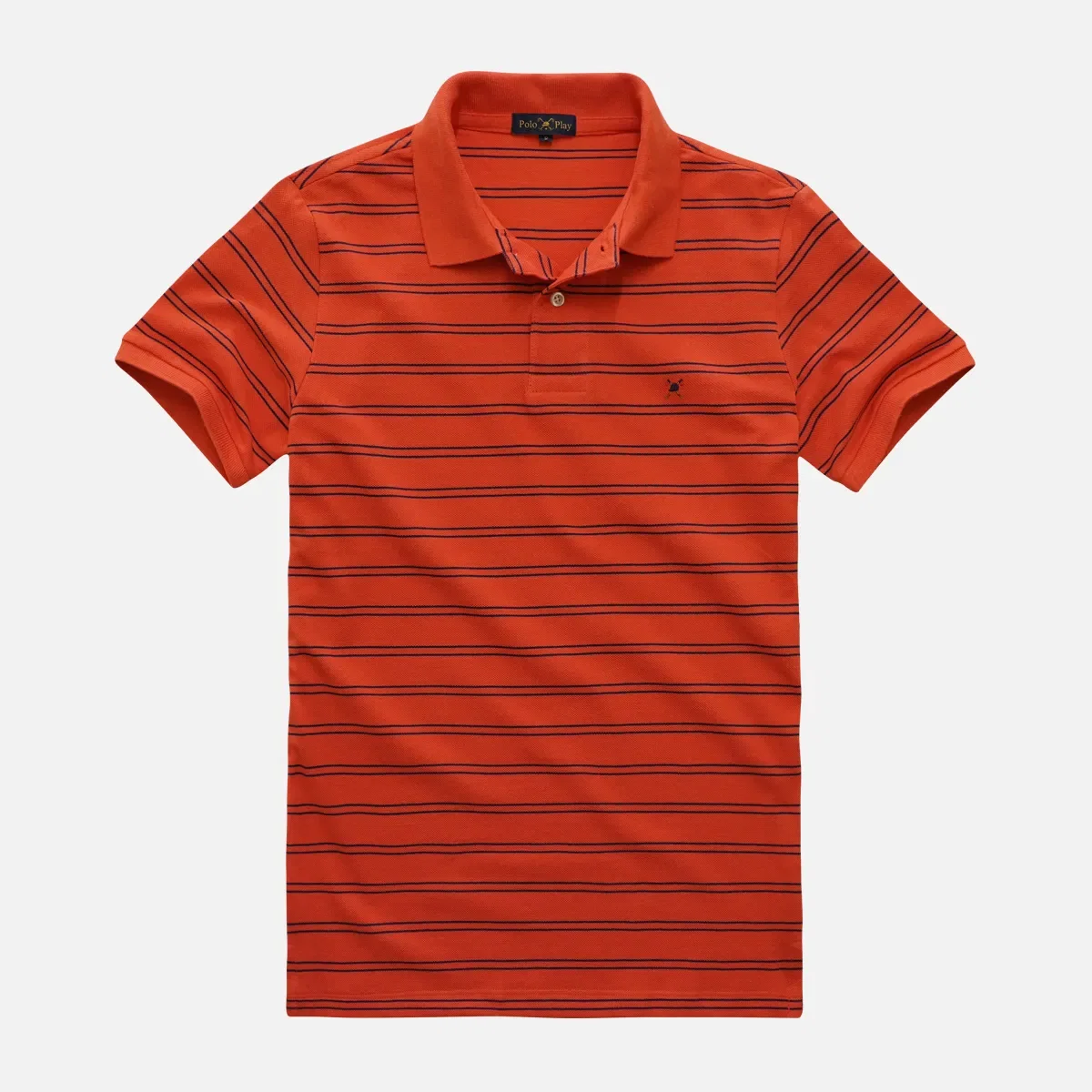 Camisa Polo Listrada Taquinho Manga Curta