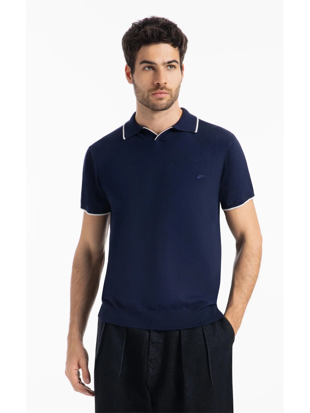 Polo Tricot Techno Visco Sweater Dark Navy