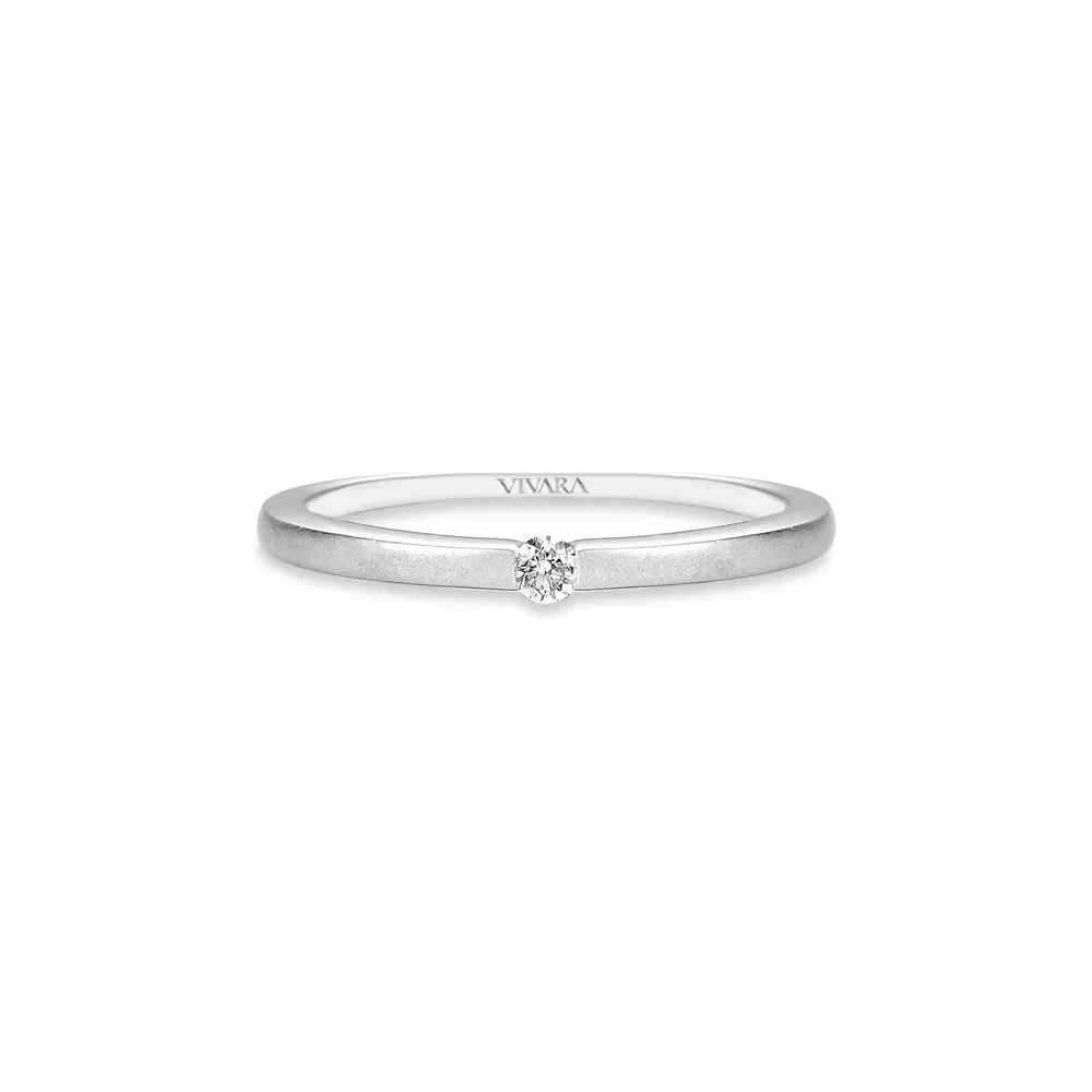 Anel Solitário Promise em Ouro Branco 18k com 0,05ct de Diamante — imagem 1