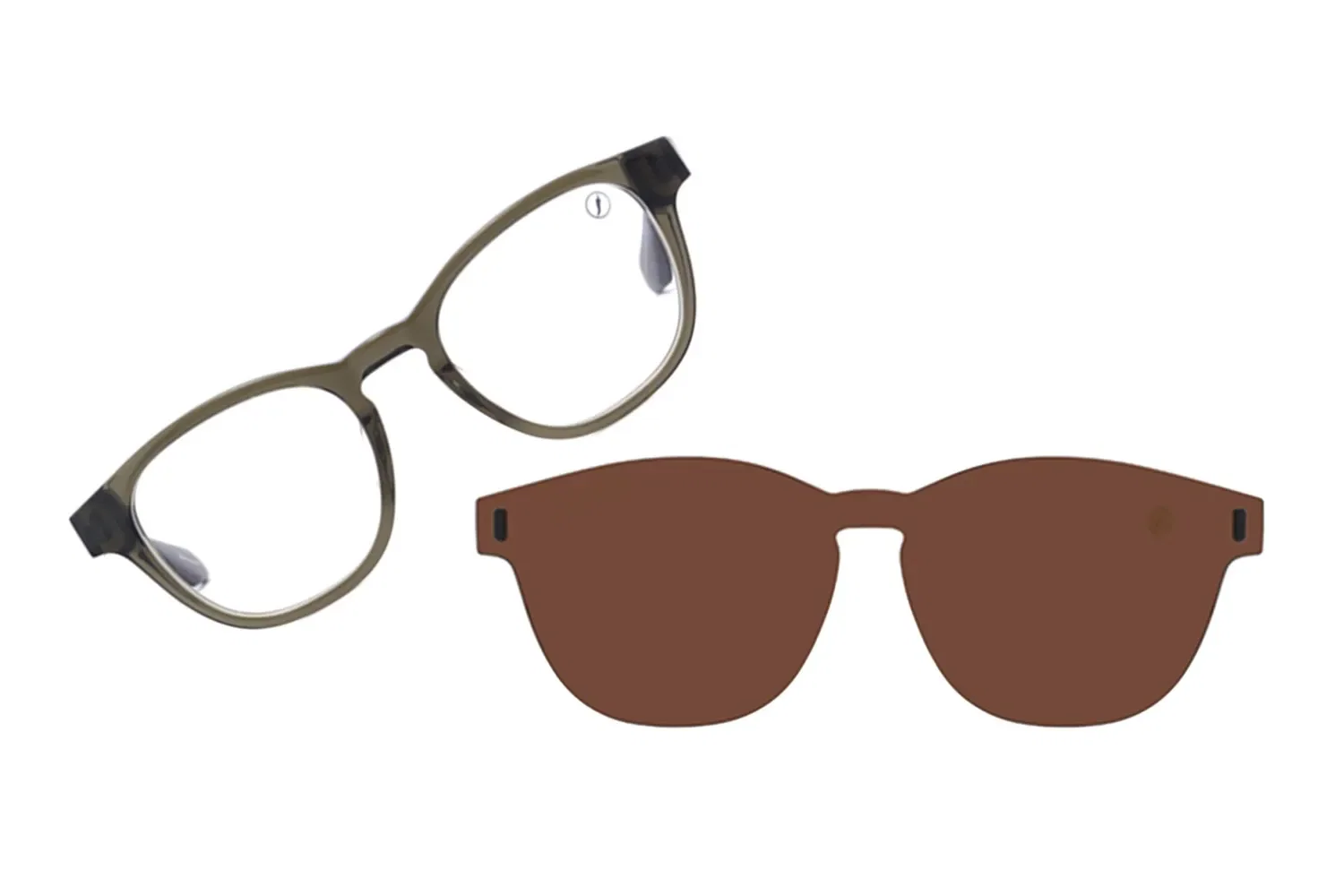 Armação Para Óculos de Grau Masculino Acetato Italiano Multi Polarizado Verde — imagem 1