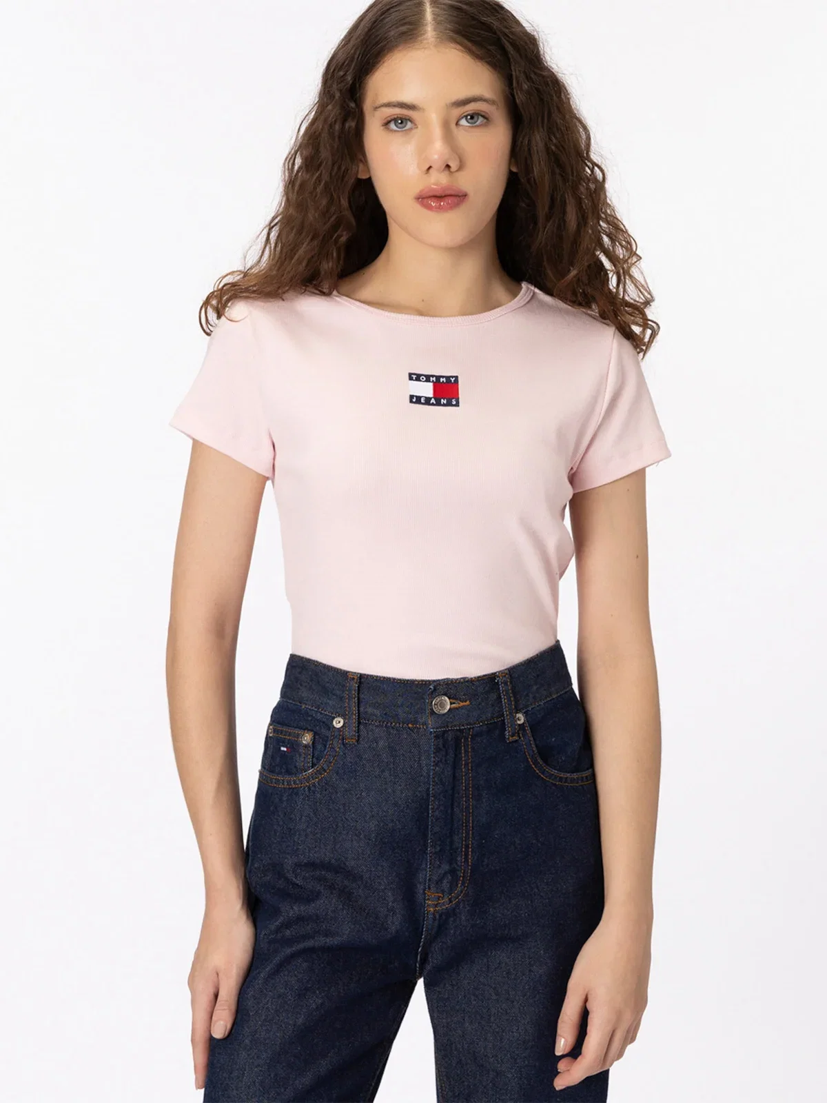 Camiseta Slim Canelada Tommy Badge — imagem 1