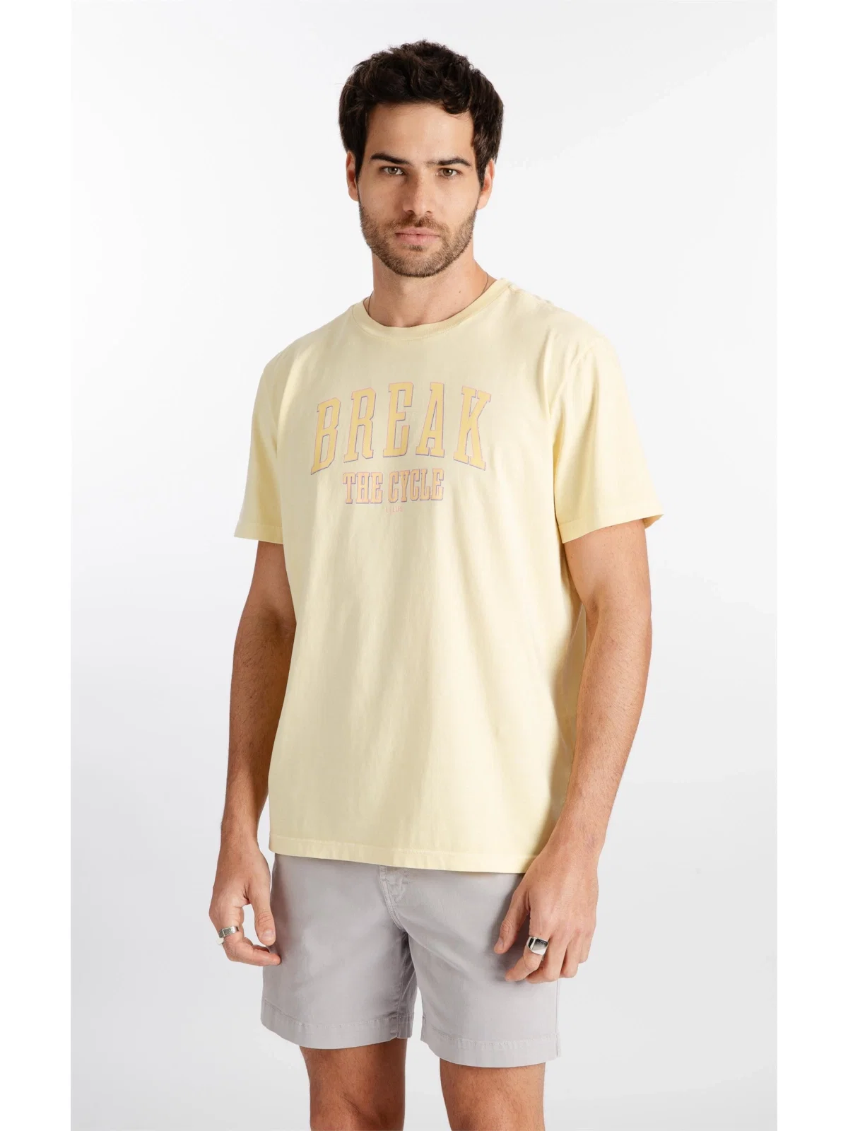 T-Shirt Washed Break Amarelo Claro — imagem 1
