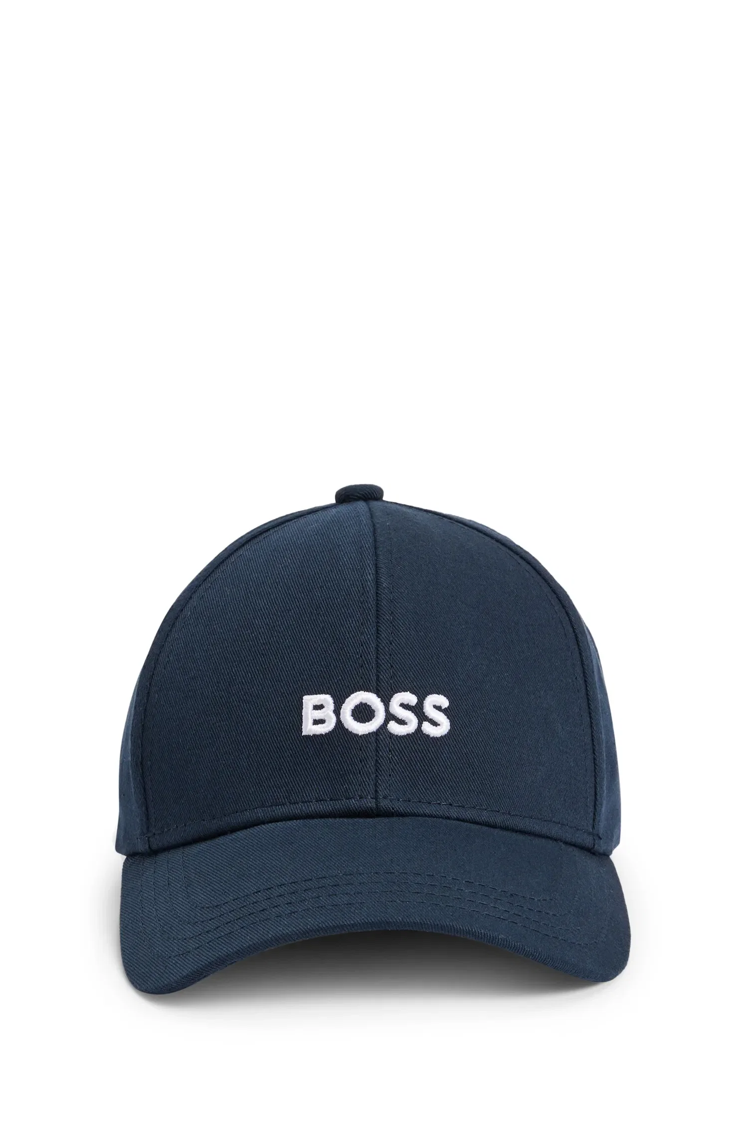 Boné De Seis Painéis Em Sarja De Algodão Com Logo Bordado